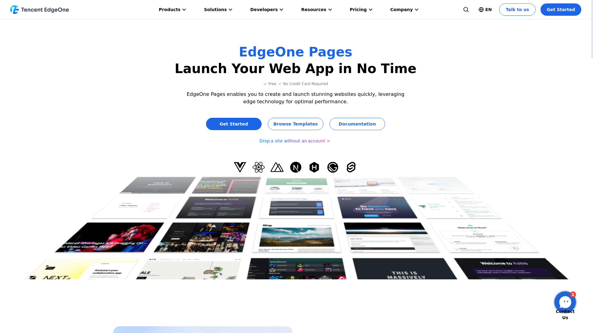 website screenshot of https://edgeone.app