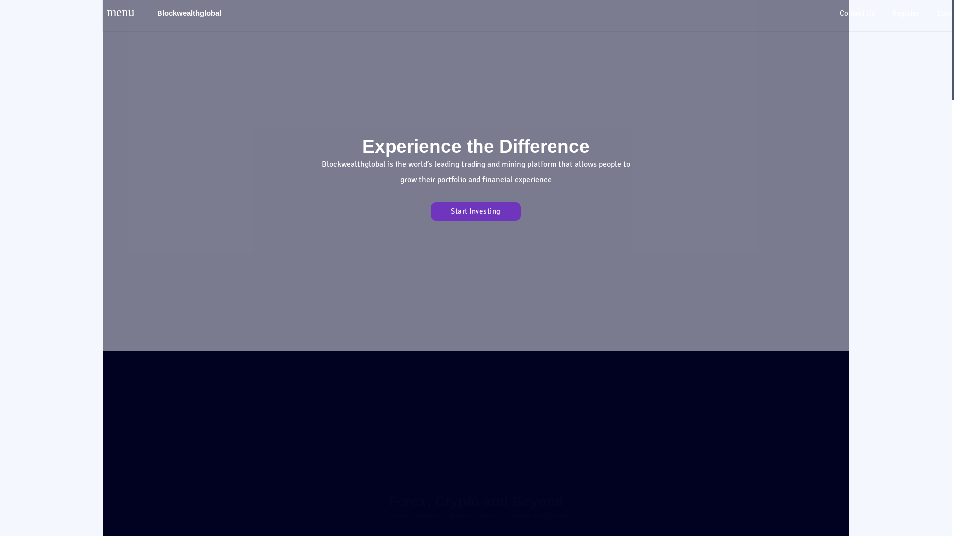 website screenshot of https://blockwealthglobal.com/