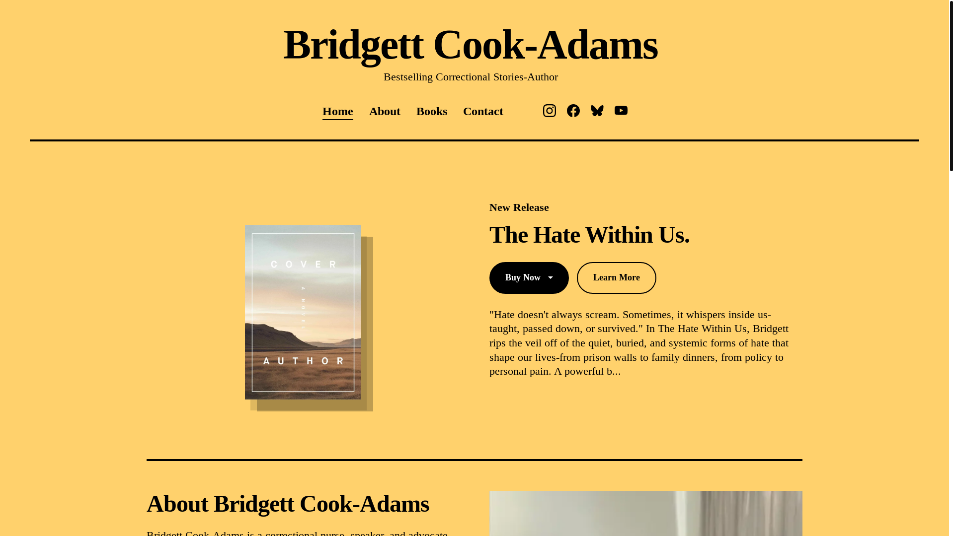 website screenshot of https://bridgettcook-adamsauthor.com/