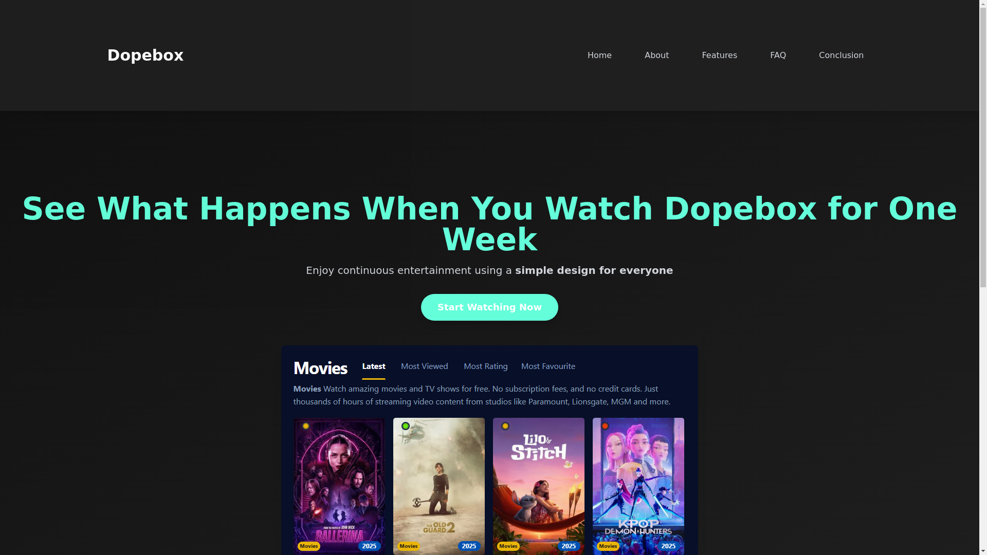 website screenshot of https://dopebox-4cer.pages.dev/
