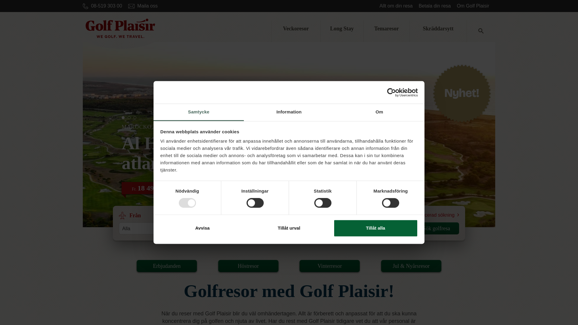 website screenshot of https://golfplaisir.se/