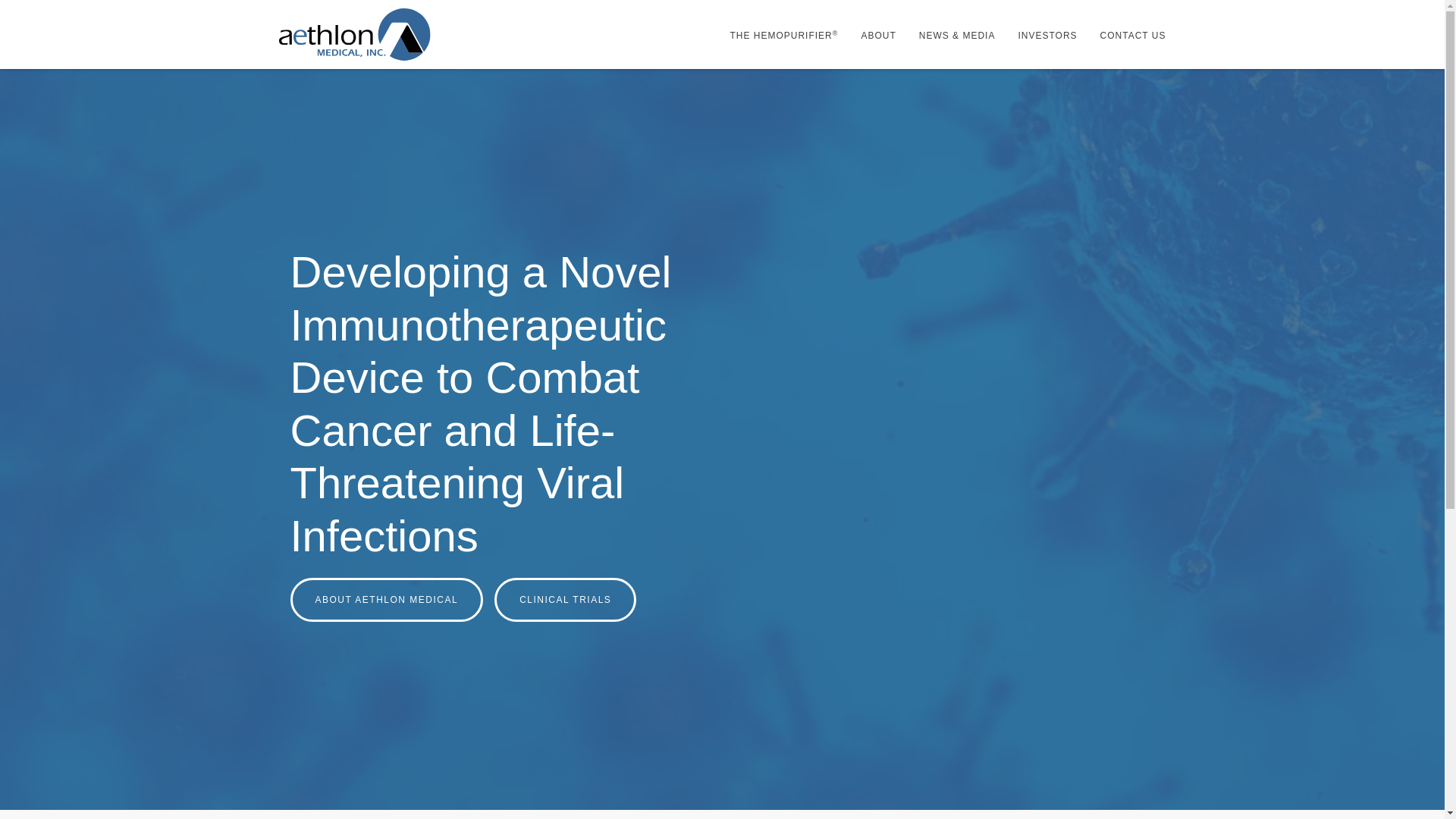 website screenshot of https://aethlonmedical.pro/