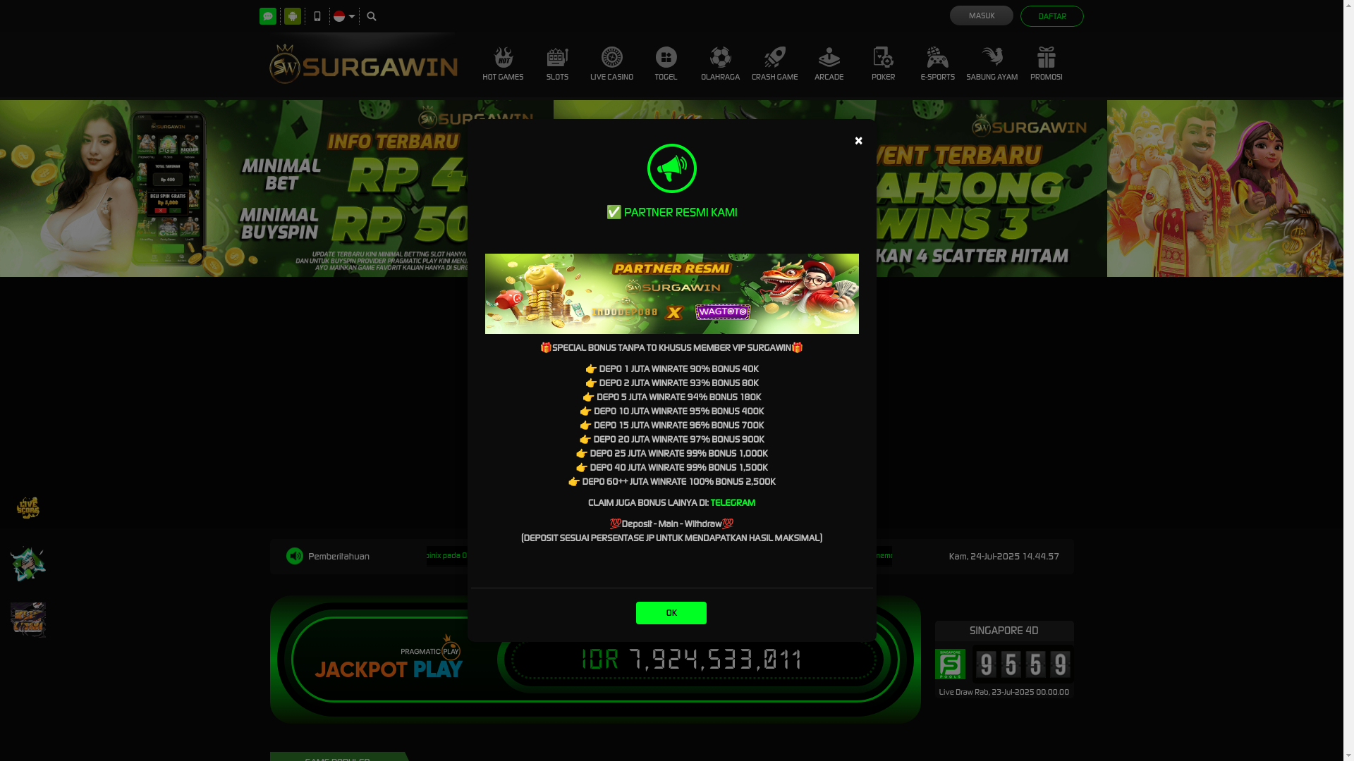 website screenshot of https://surgawinutama.com/