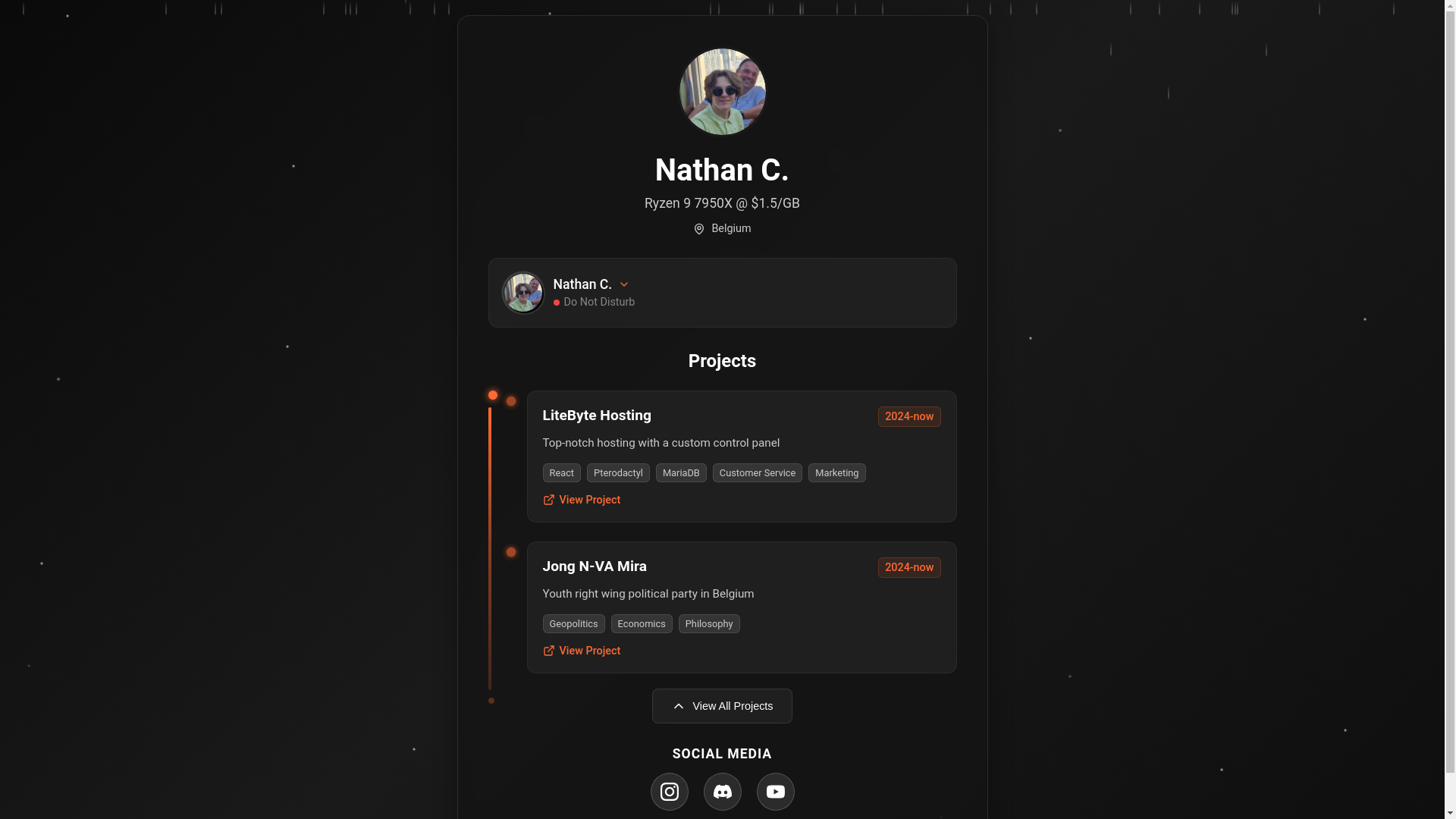 website screenshot of https://nathan.top/