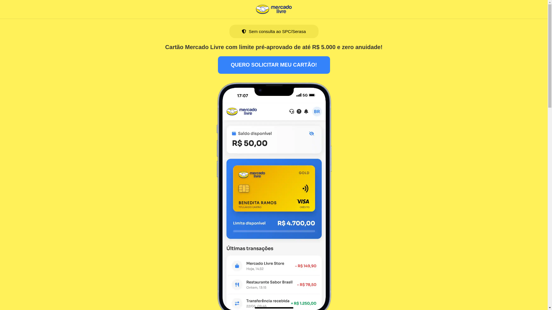 website screenshot of https://meucartaorelampagooferta.shop/
