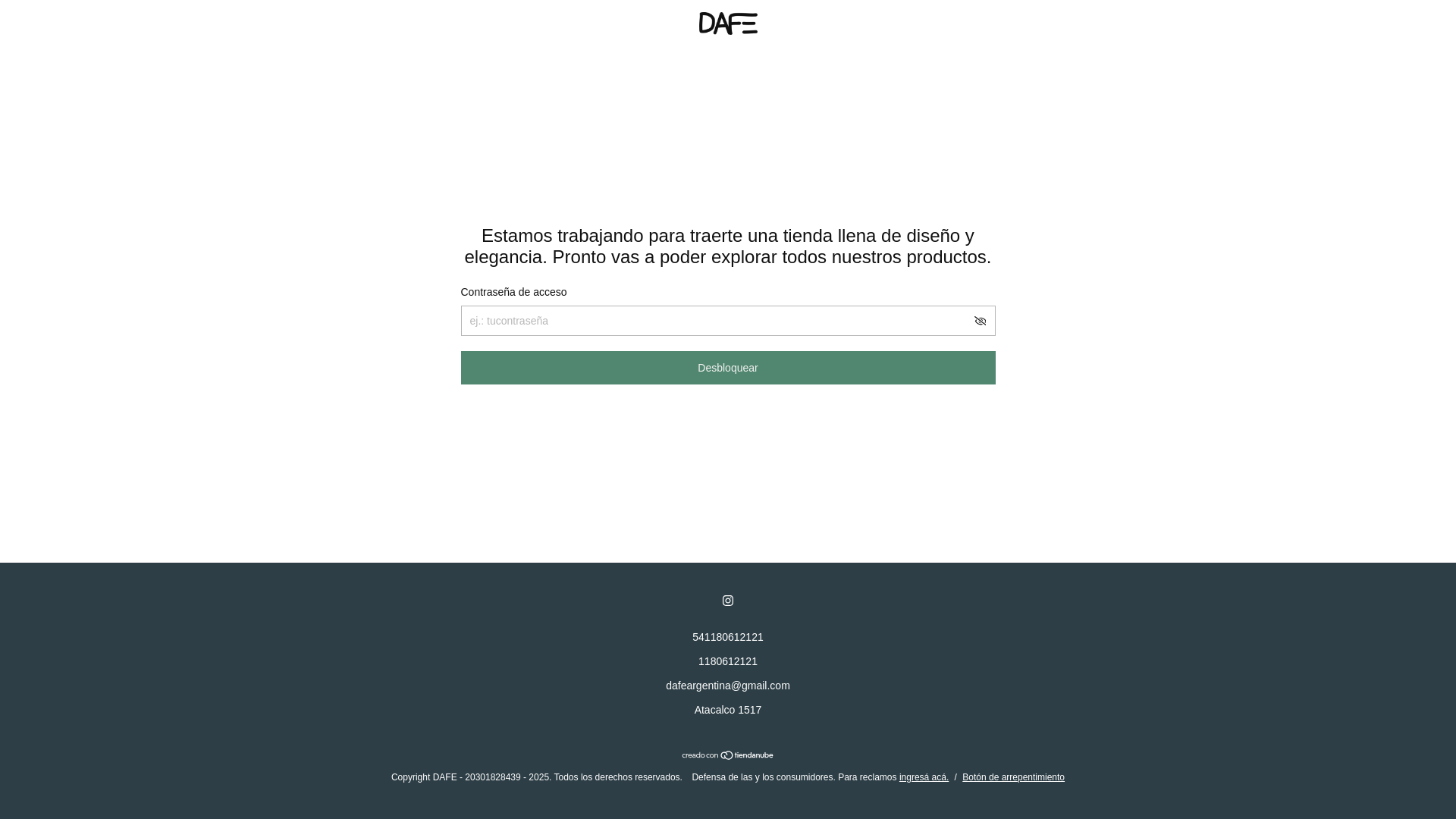 website screenshot of https://dafeestudio.com.ar/