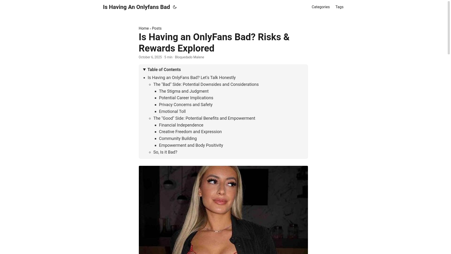 website screenshot of https://is-having-an-onlyfans-bad.pages.dev/