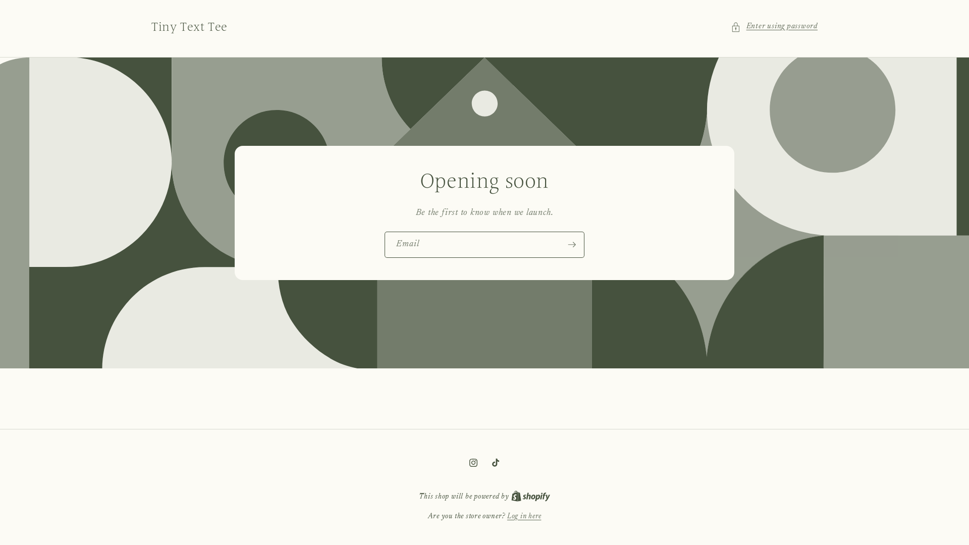 website screenshot of https://tinytexttee.com/