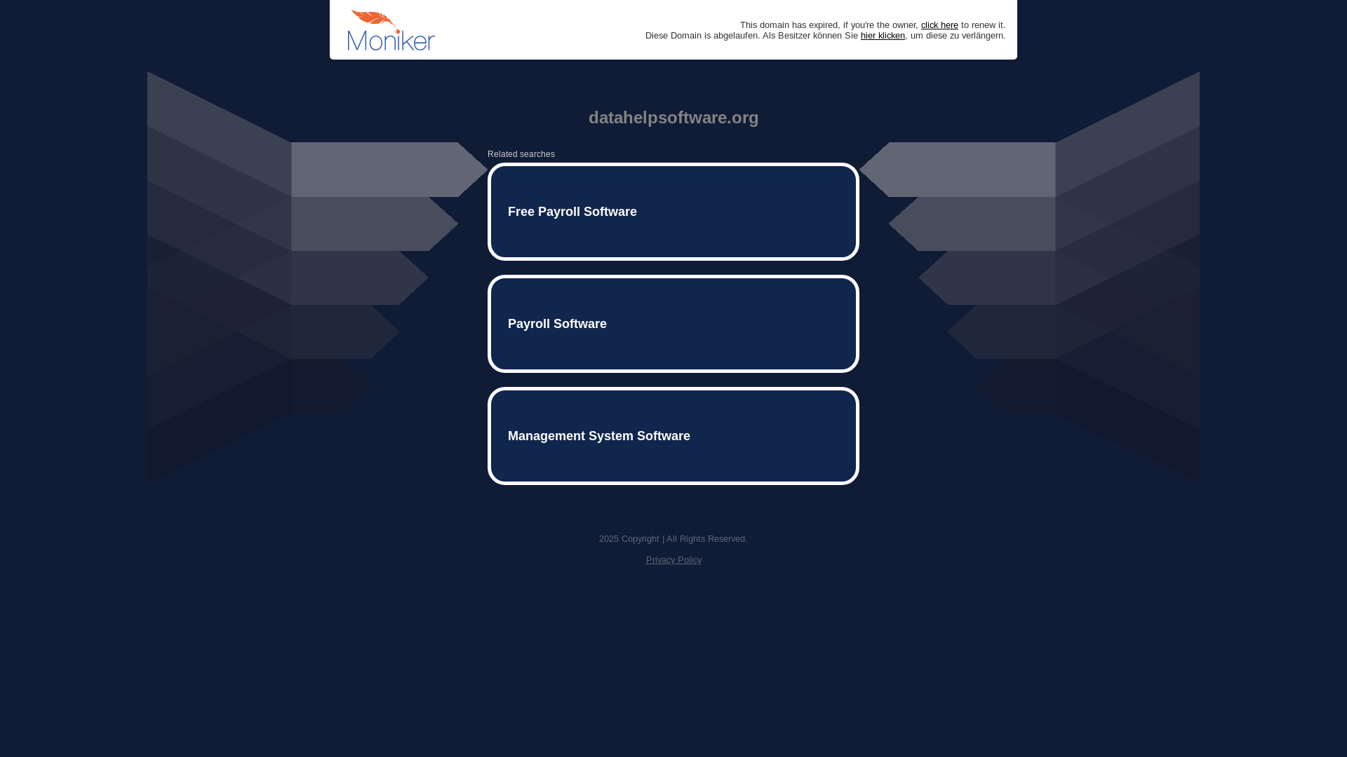 website screenshot of https://datahelpsoftware.org/