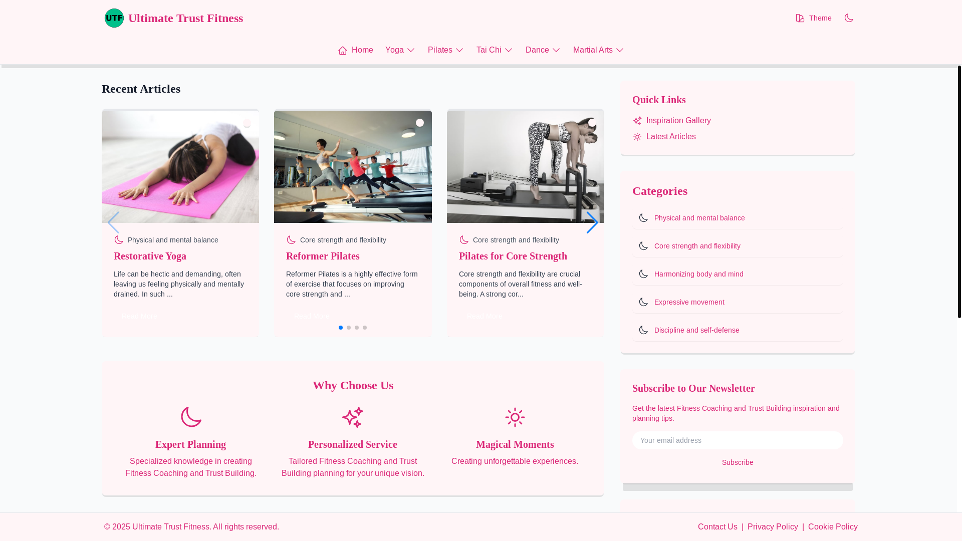 website screenshot of https://ultimatefitnesstrust.club/