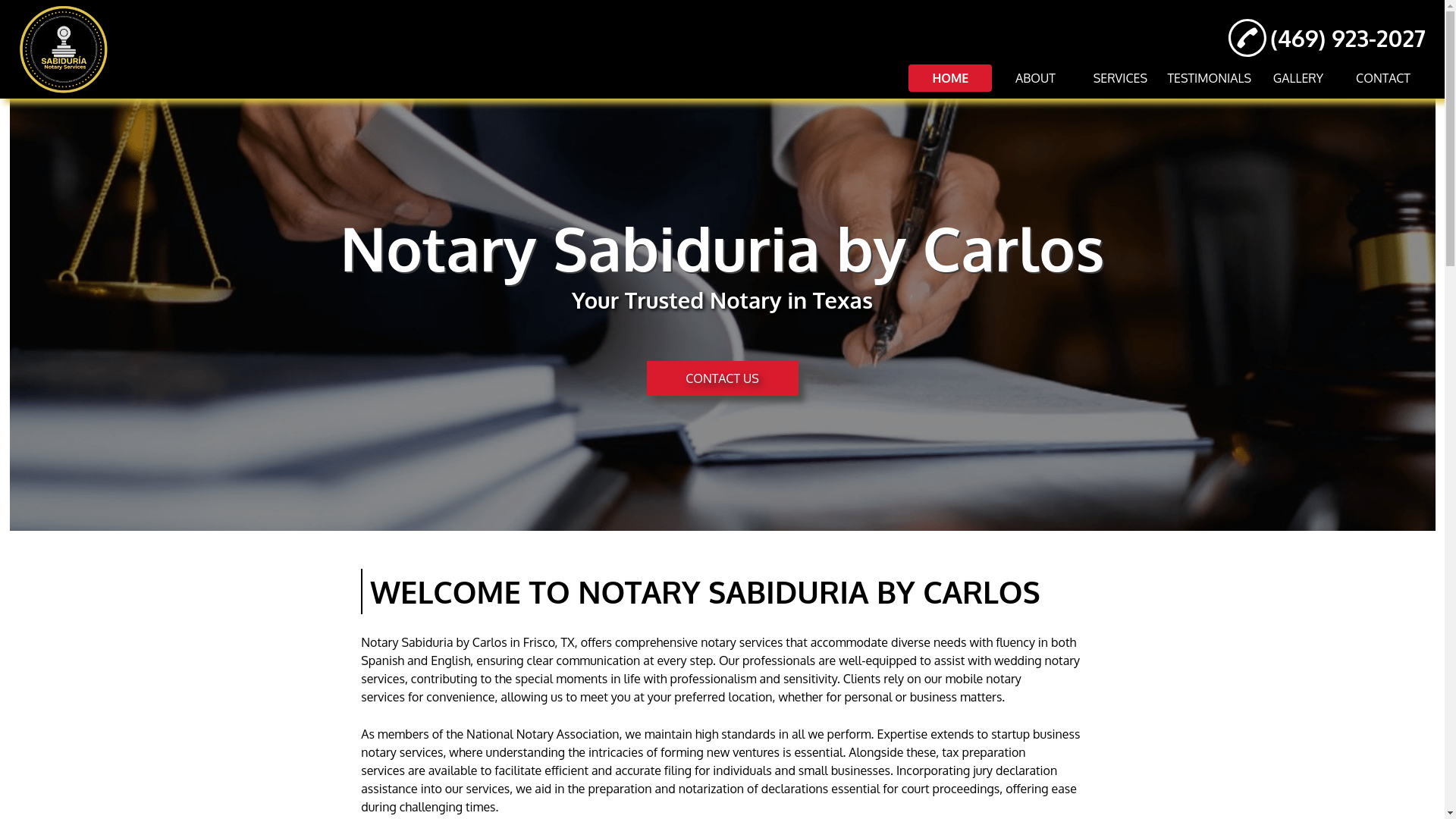 website screenshot of https://notaryservicesfrisco.com/