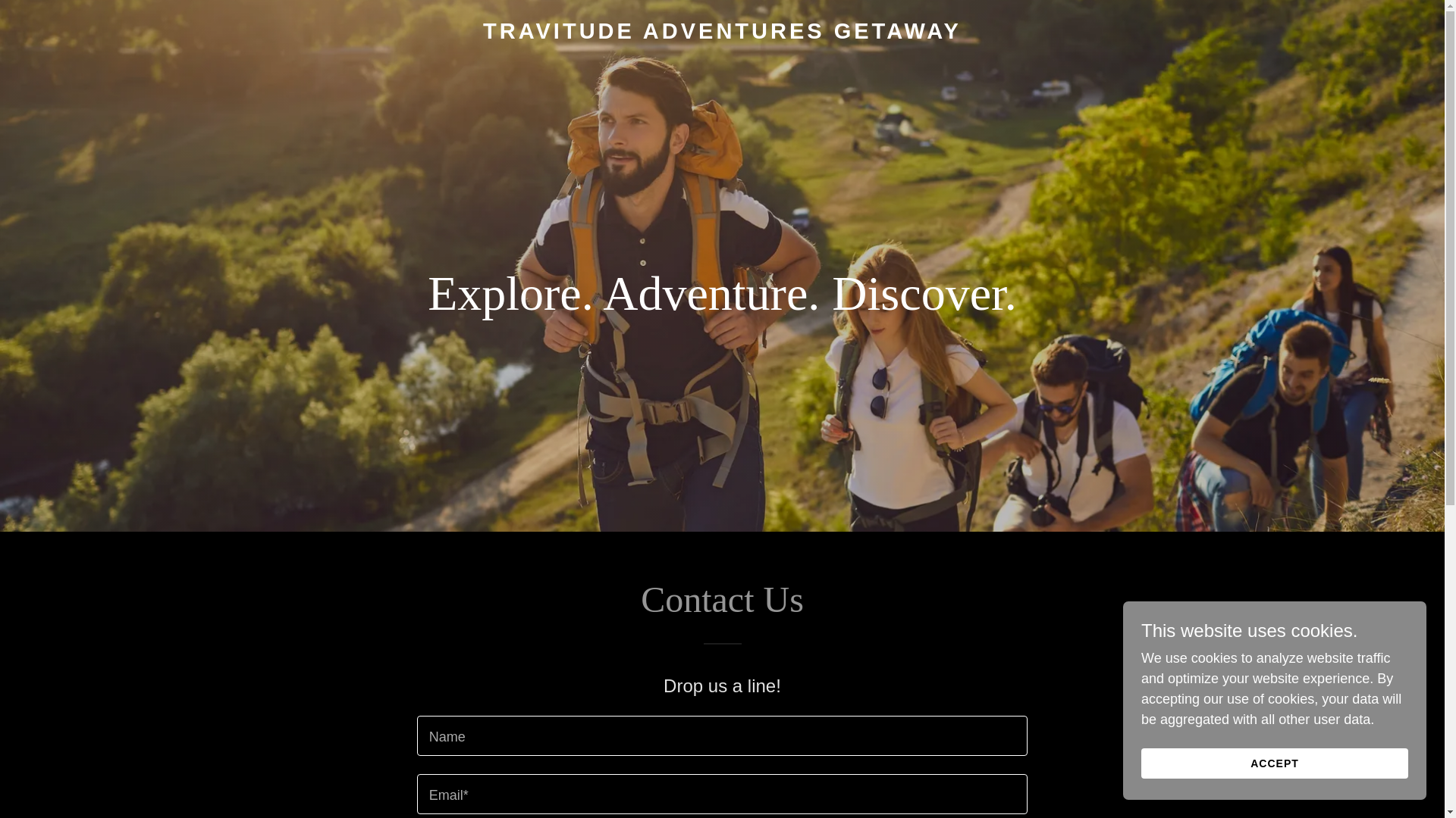 website screenshot of https://travitudeadventuresgetaway.com/