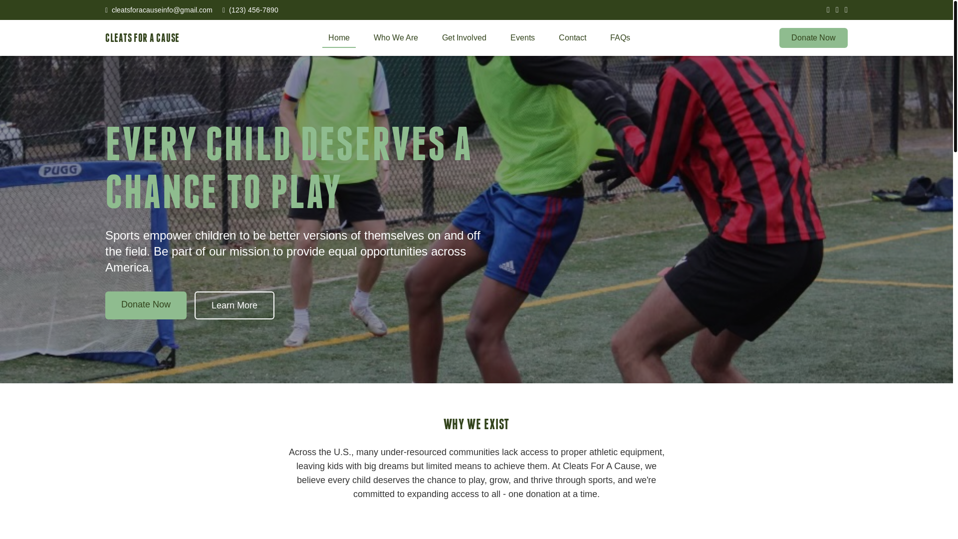 website screenshot of https://cleatsforacause.pages.dev/