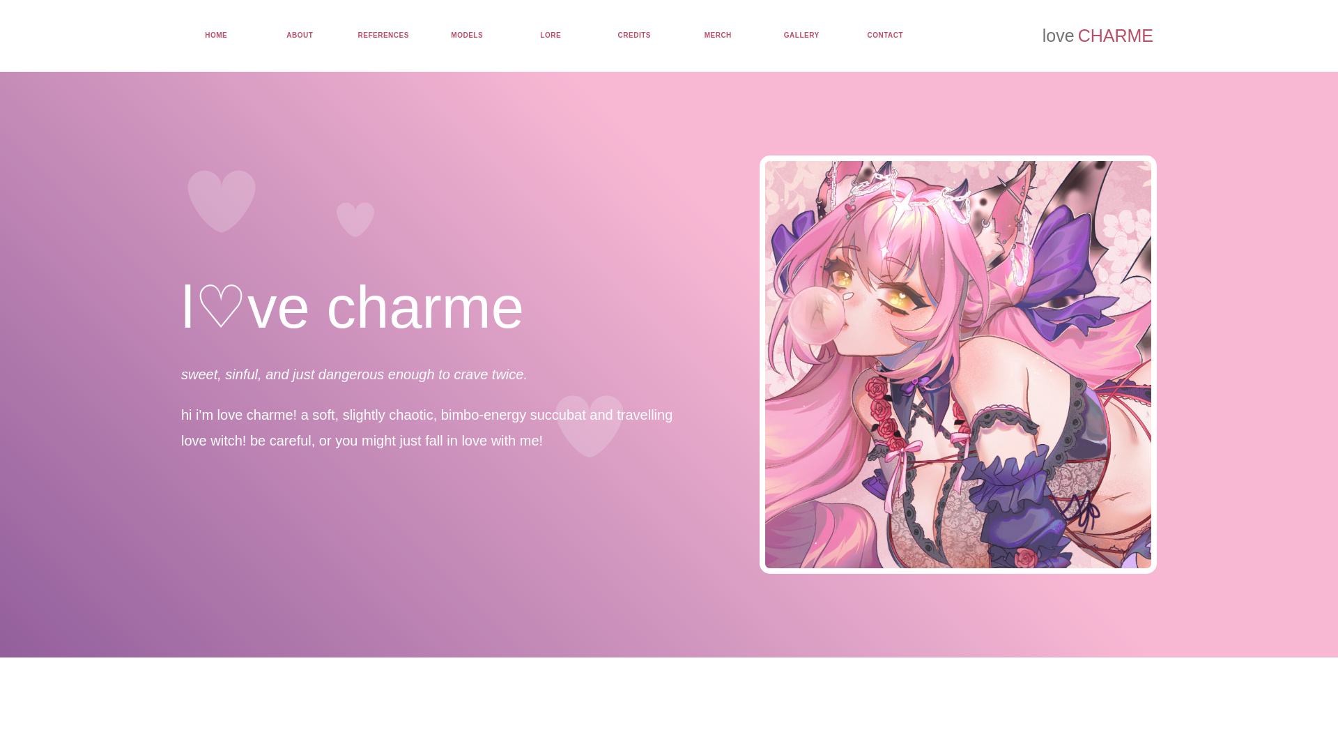 website screenshot of https://lovecharme.live/
