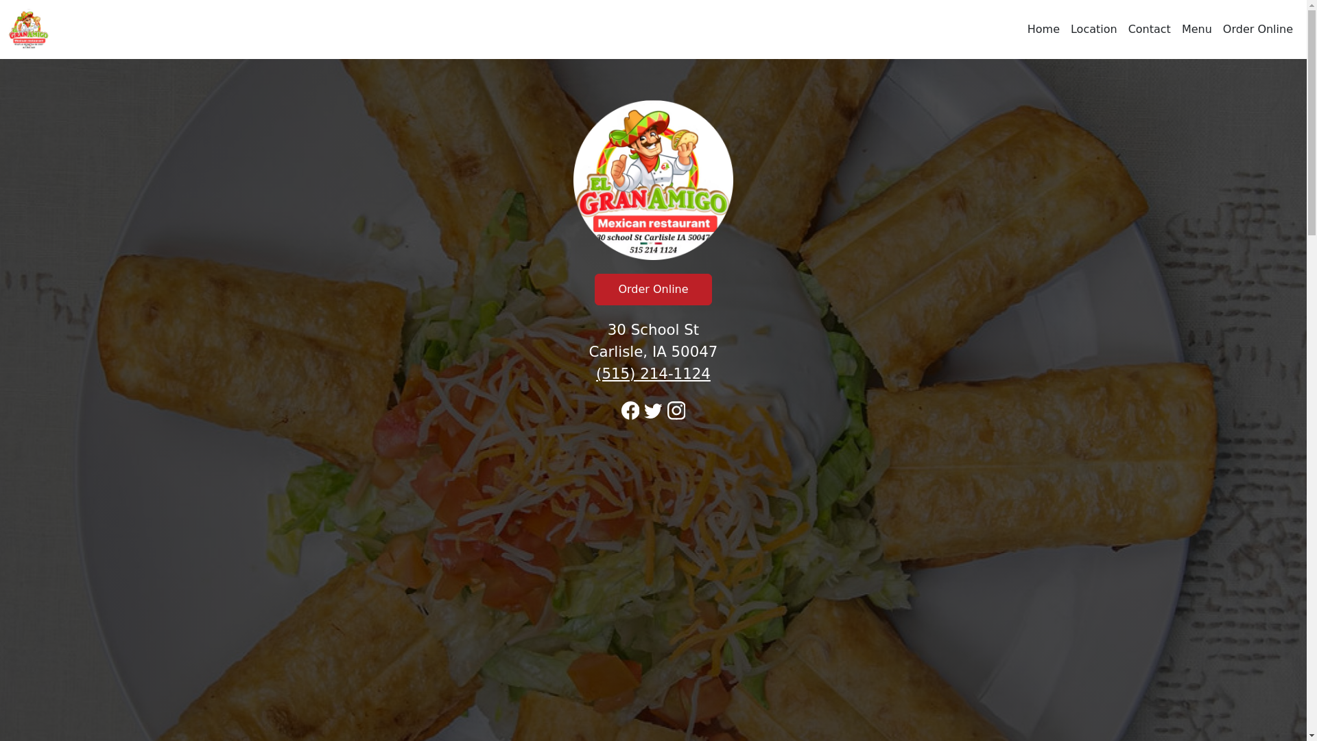 website screenshot of https://elgranamigomexicanrestaurantia.com/