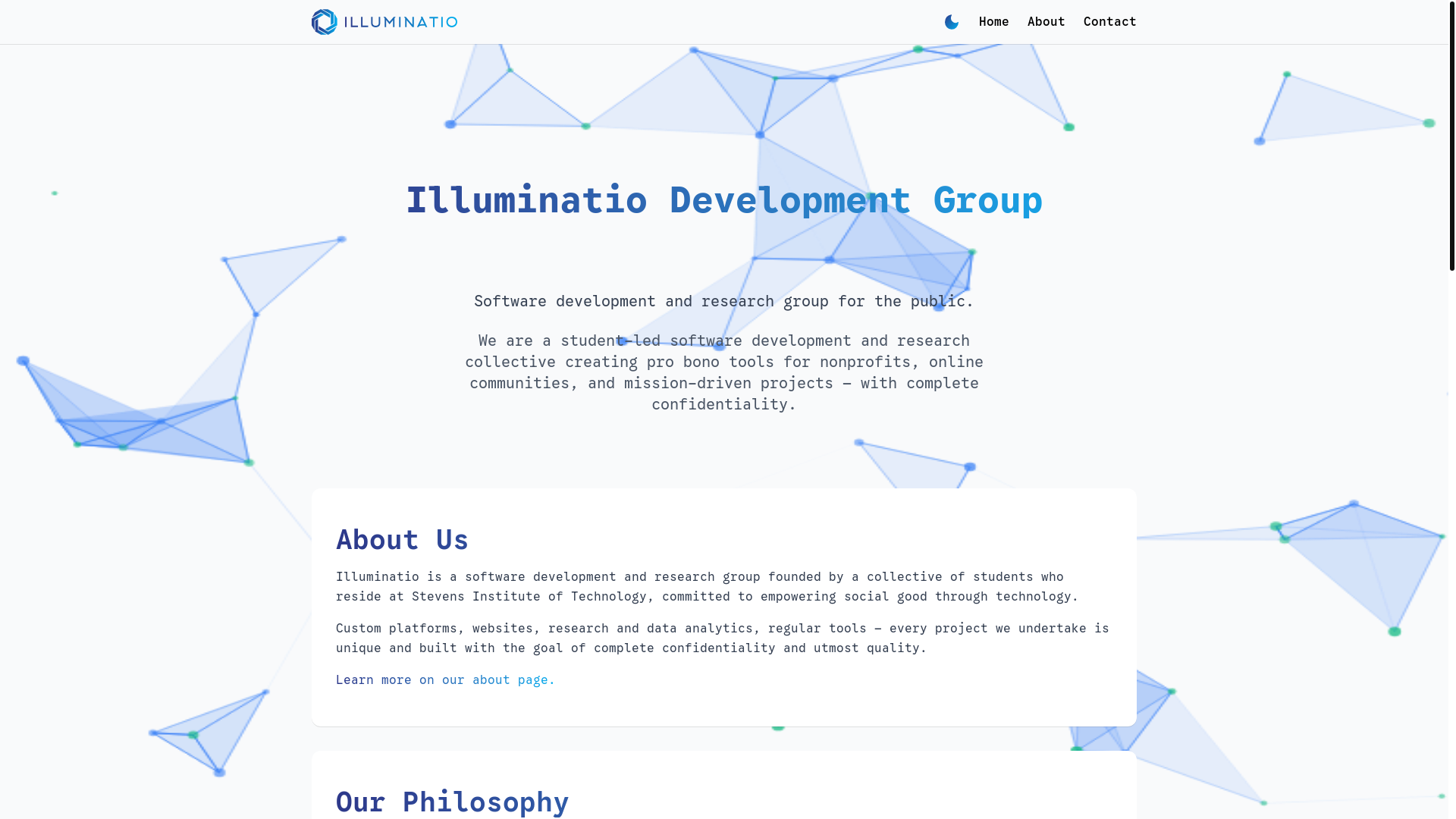 website screenshot of https://illuminatio.dev/