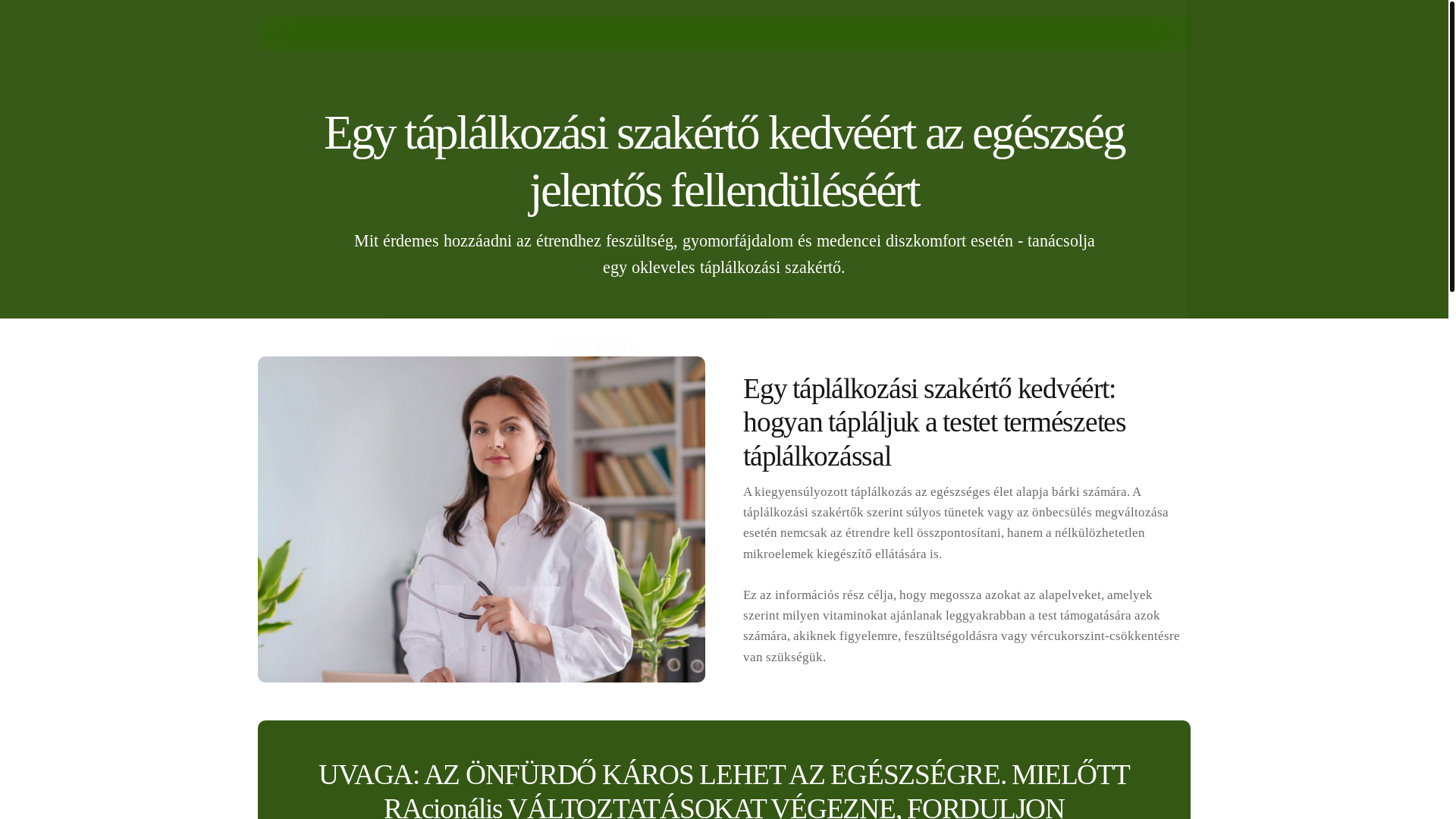 website screenshot of https://tisztataplaleka.info/