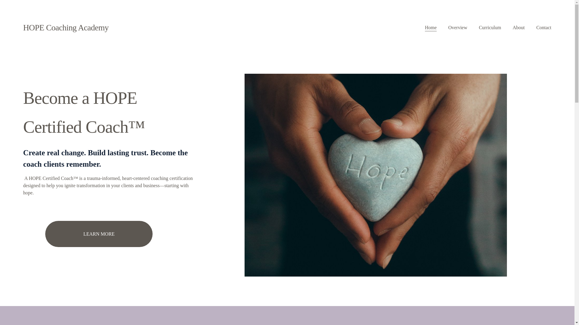 website screenshot of https://hopecoachingbusiness.academy/