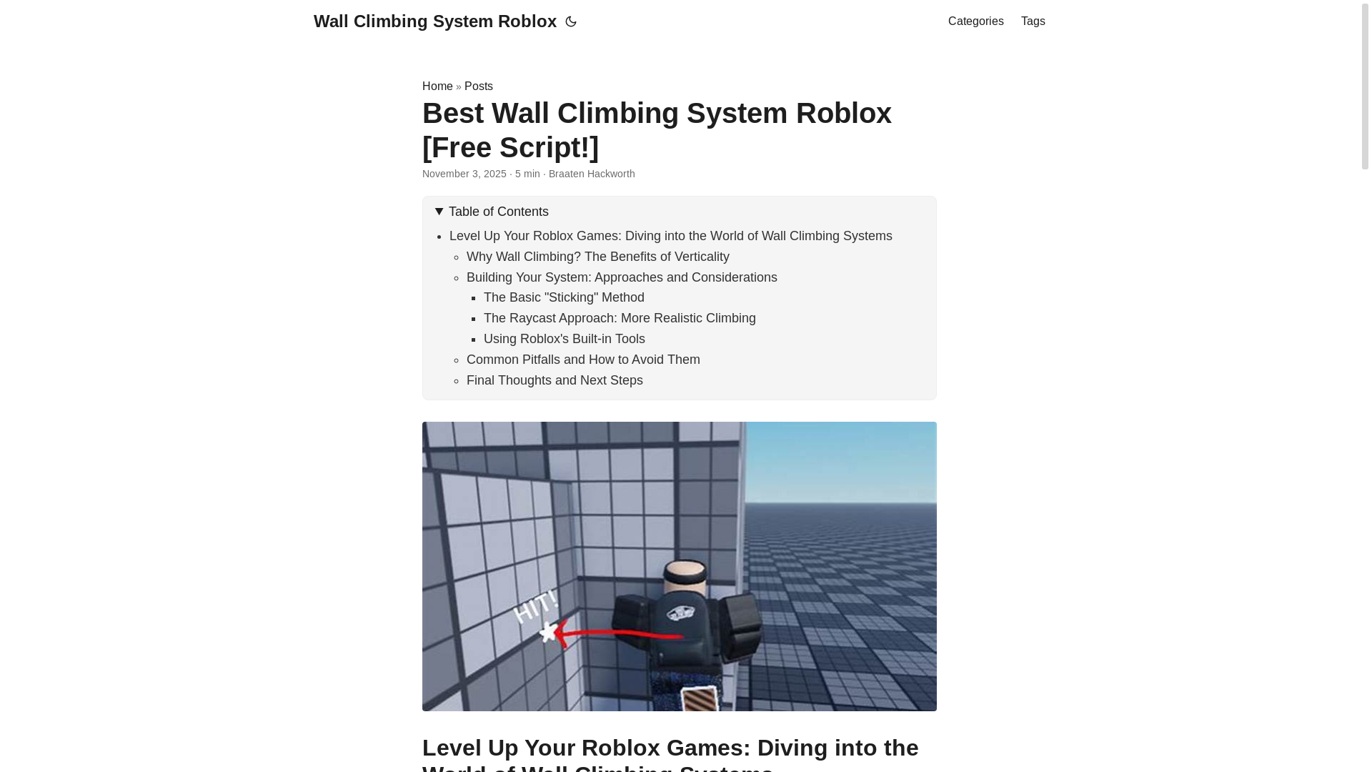 website screenshot of https://wall-climbing-system-roblox.pages.dev/