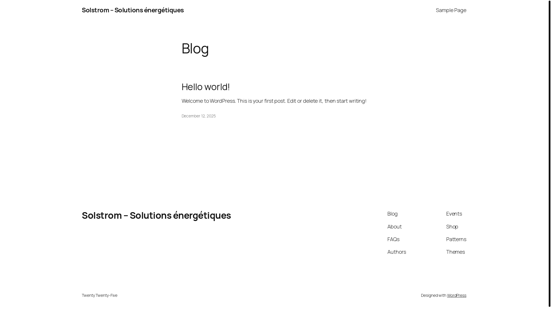 website screenshot of https://solstrom.fr/
