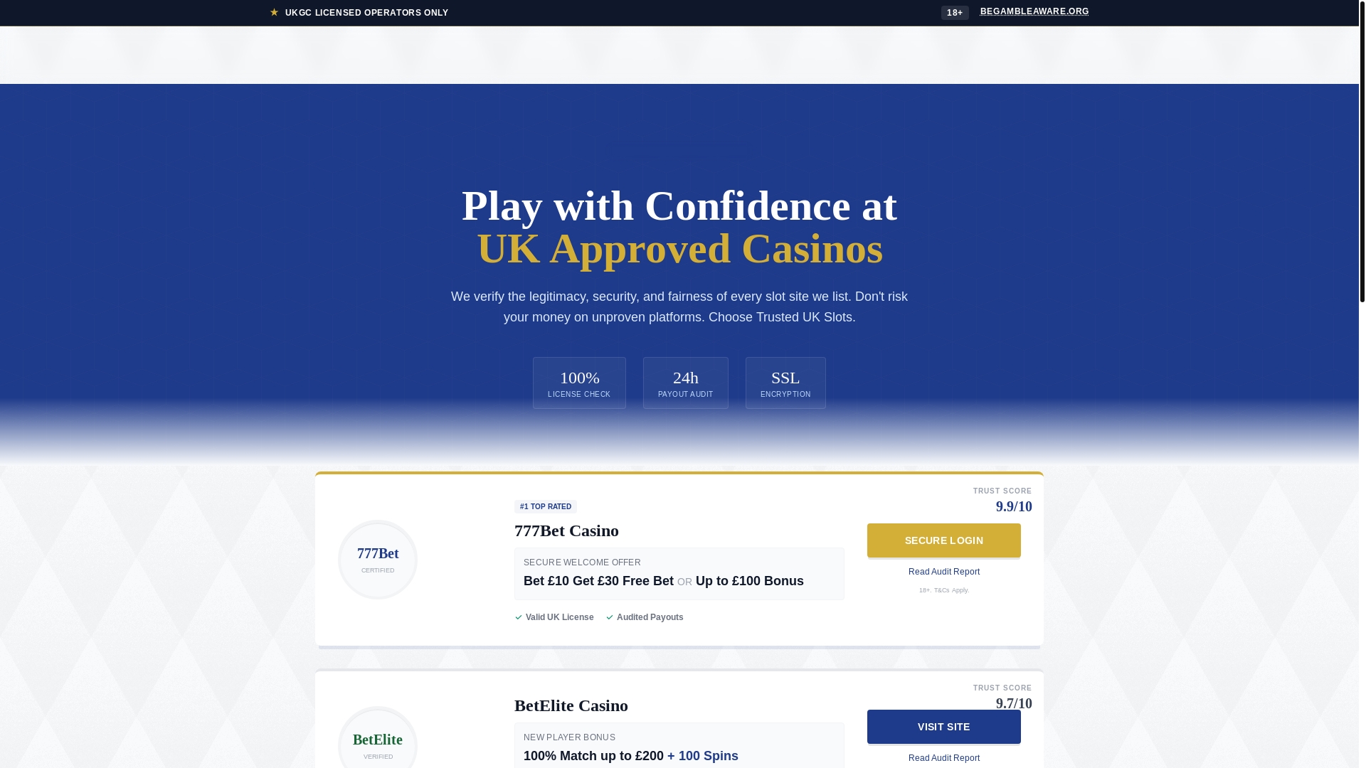 website screenshot of https://trusted-uk-slots.com/