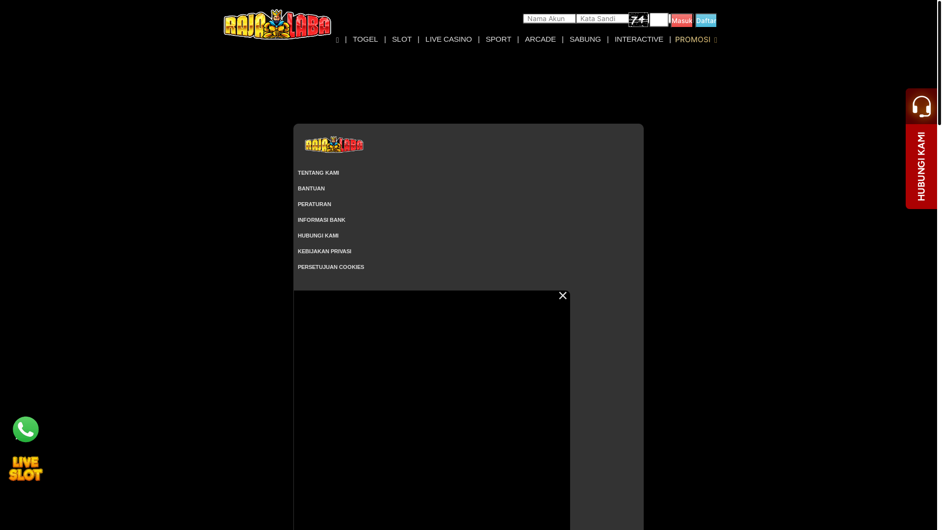 website screenshot of https://rajalabajakiro.site/