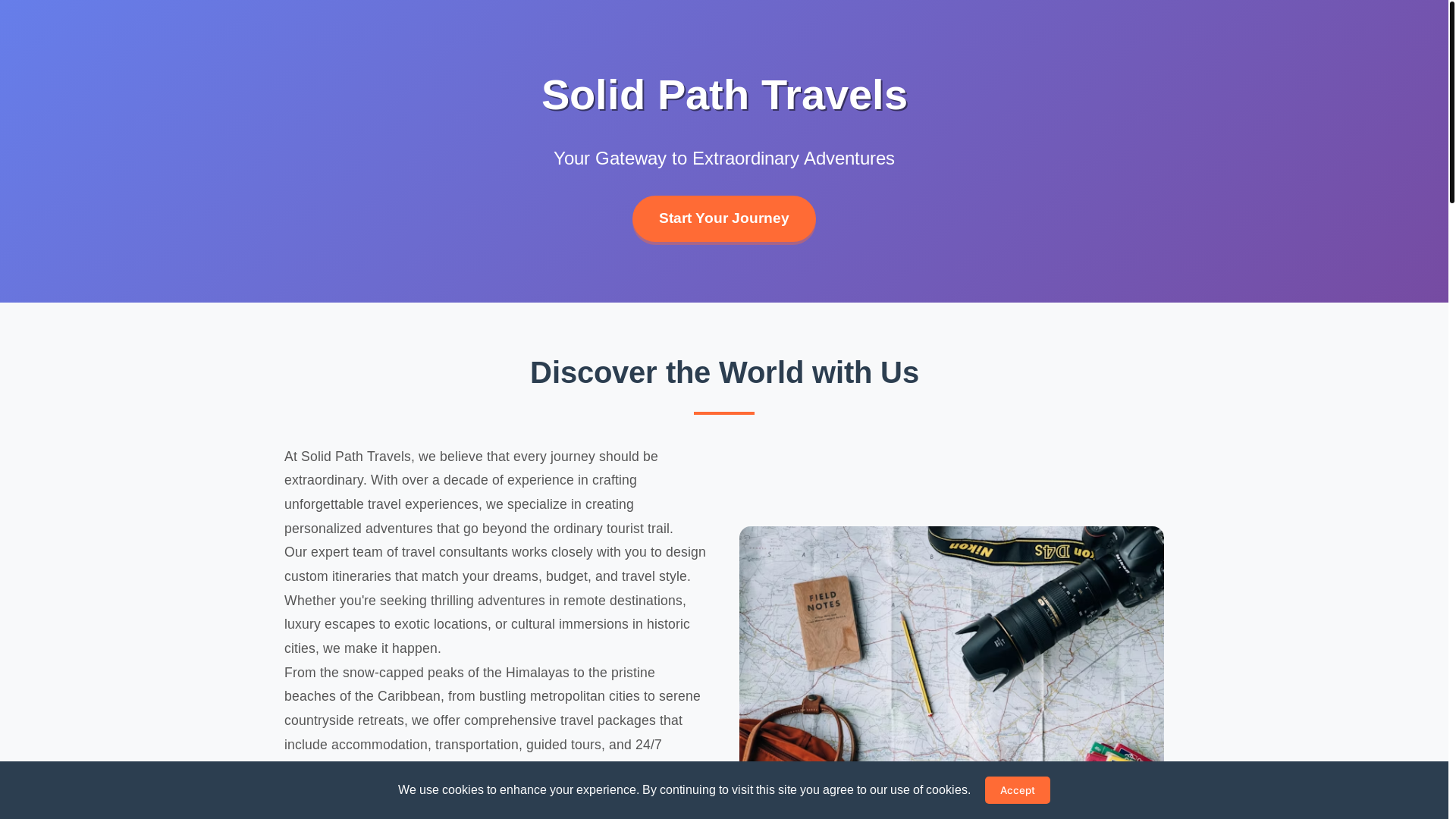 website screenshot of https://solidpathtravels.xyz/
