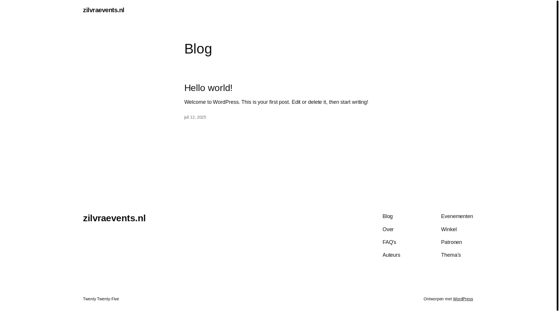 website screenshot of https://zilvraevents.nl/