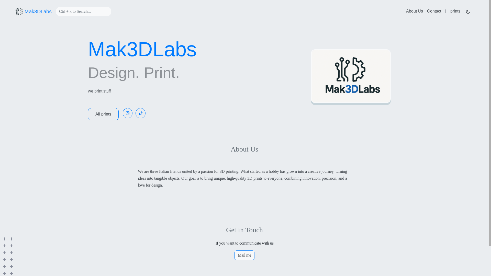 website screenshot of https://mak3dlabs.com/