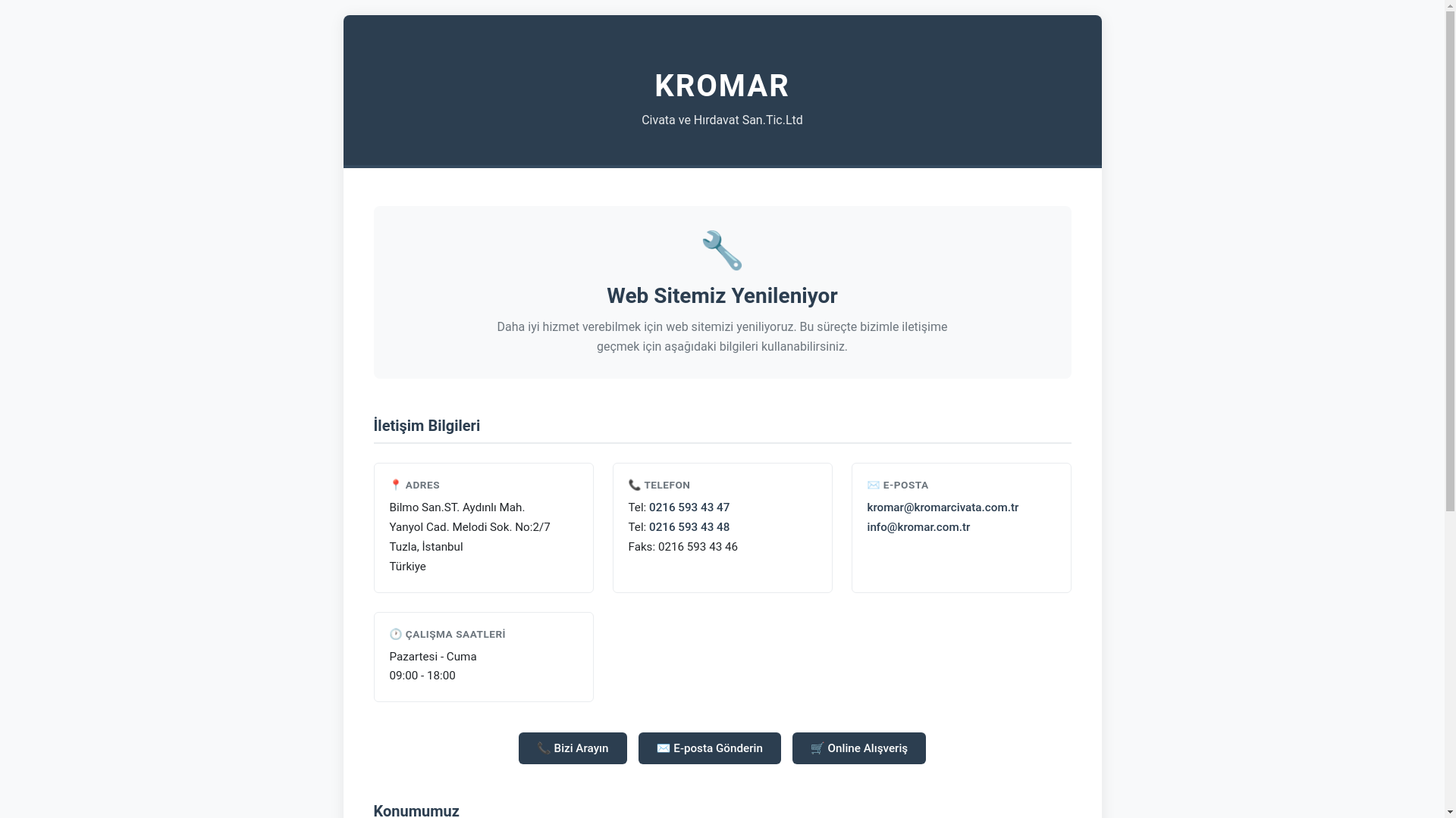 website screenshot of https://kromarcomtr.pages.dev/
