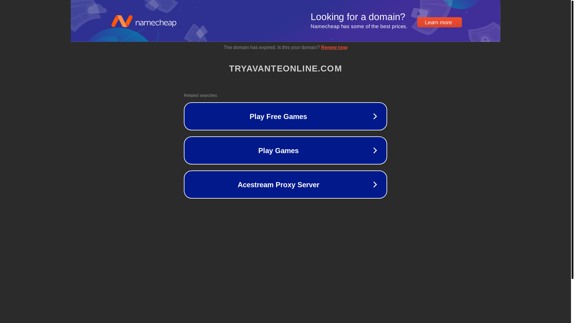 website screenshot of https://tryavanteonline.com/