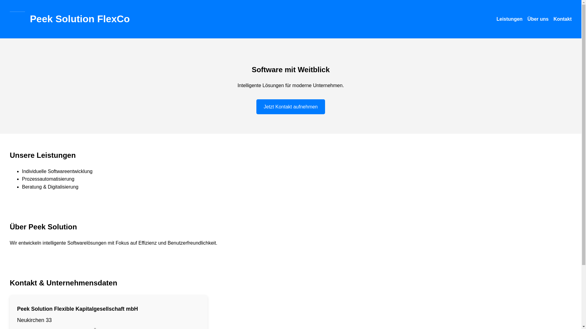 website screenshot of https://peeksolution.at/