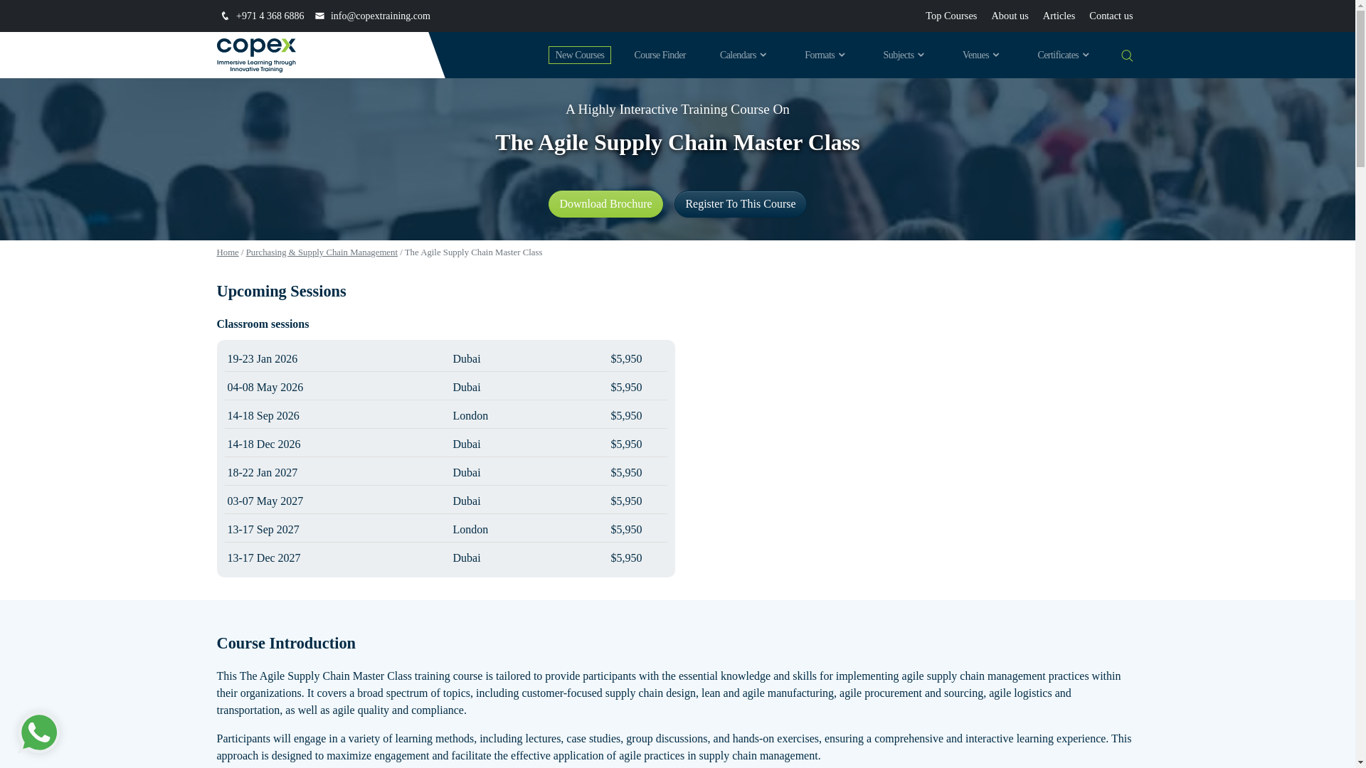 website screenshot of https://copxtraining1.com/courses/the-agile-supply-chain-master-class