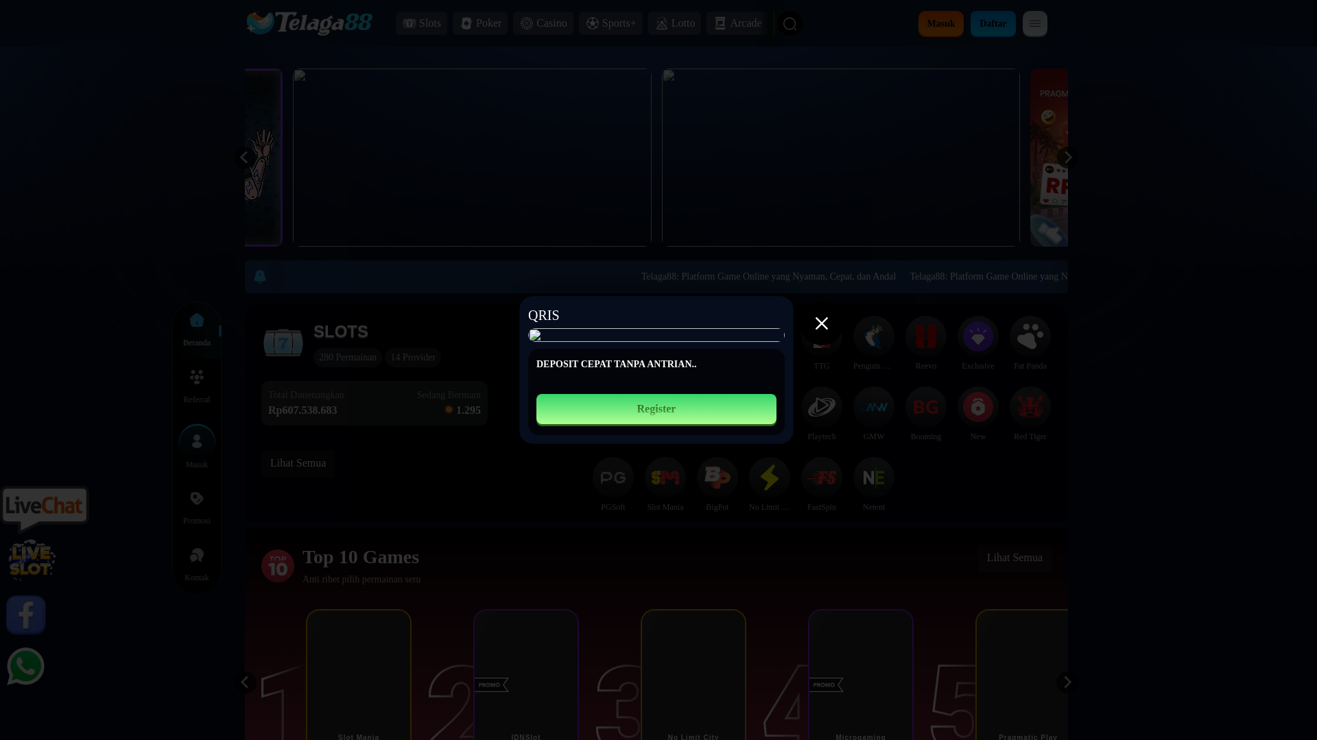 website screenshot of https://telaga88awal.info/