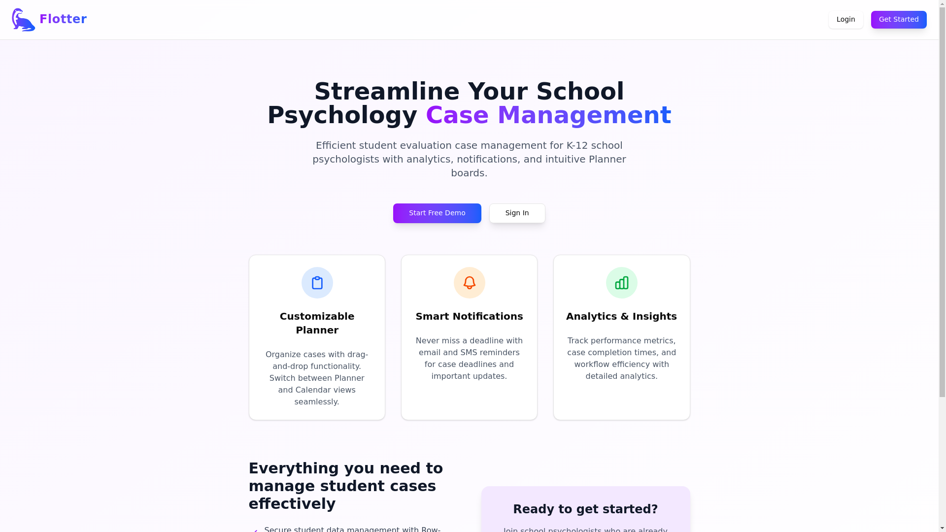 website screenshot of https://flotterapp.com/