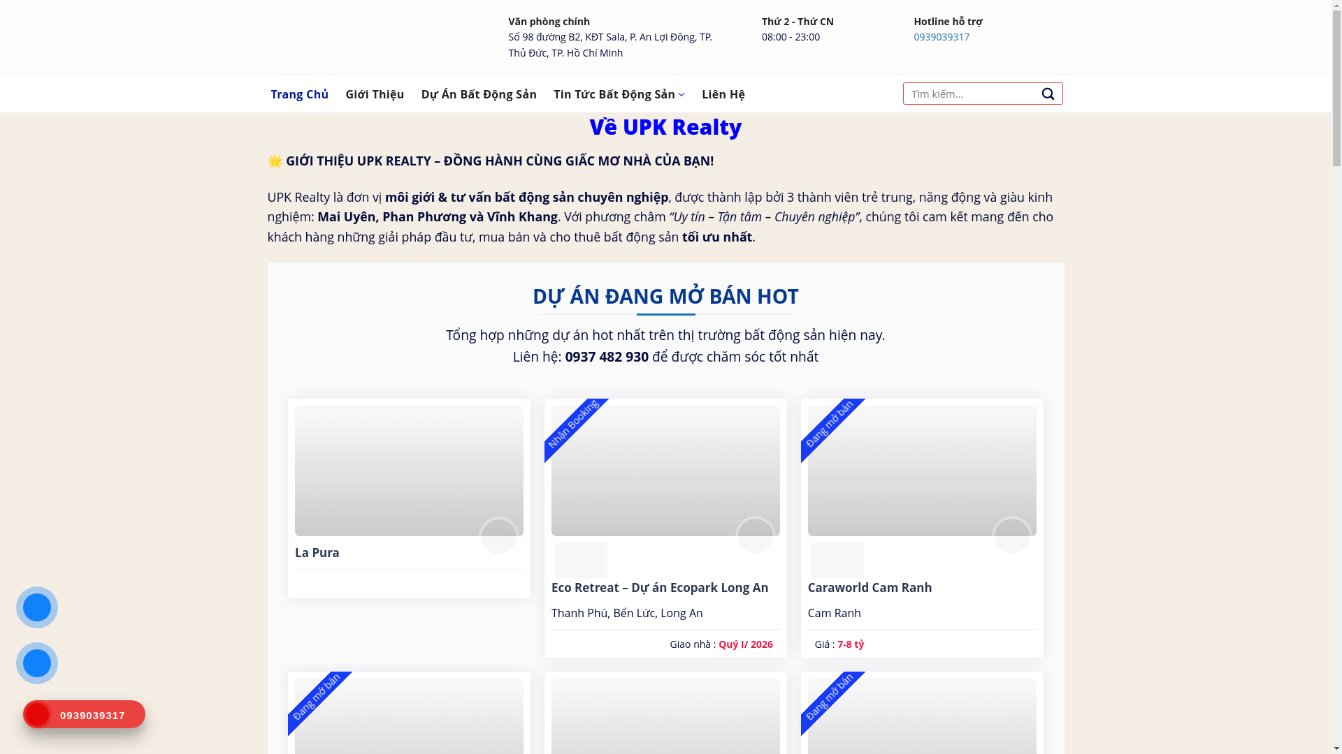 website screenshot of https://phanphuongrealtor.com/