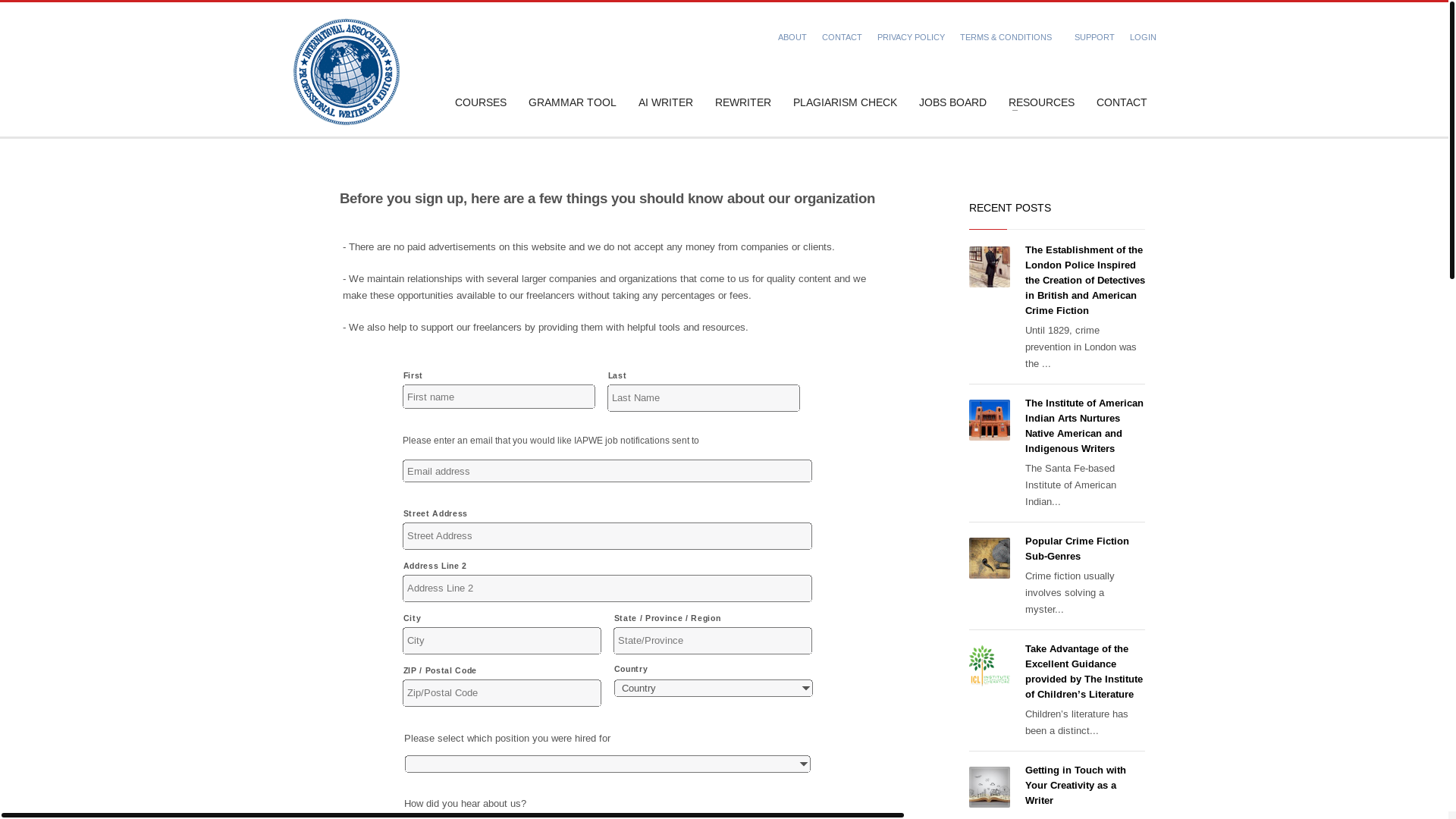 website screenshot of https://iapwe.org/register
