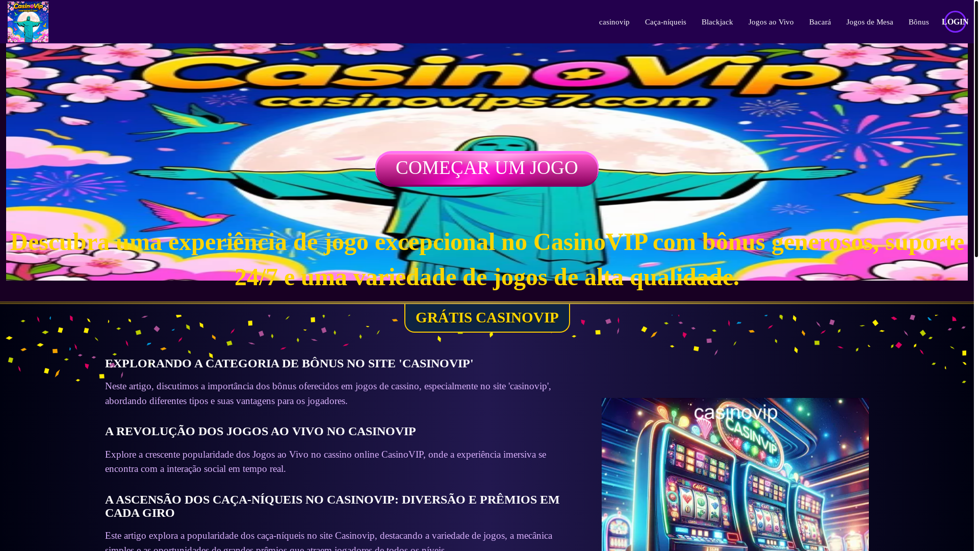 website screenshot of https://casinovips7.com/