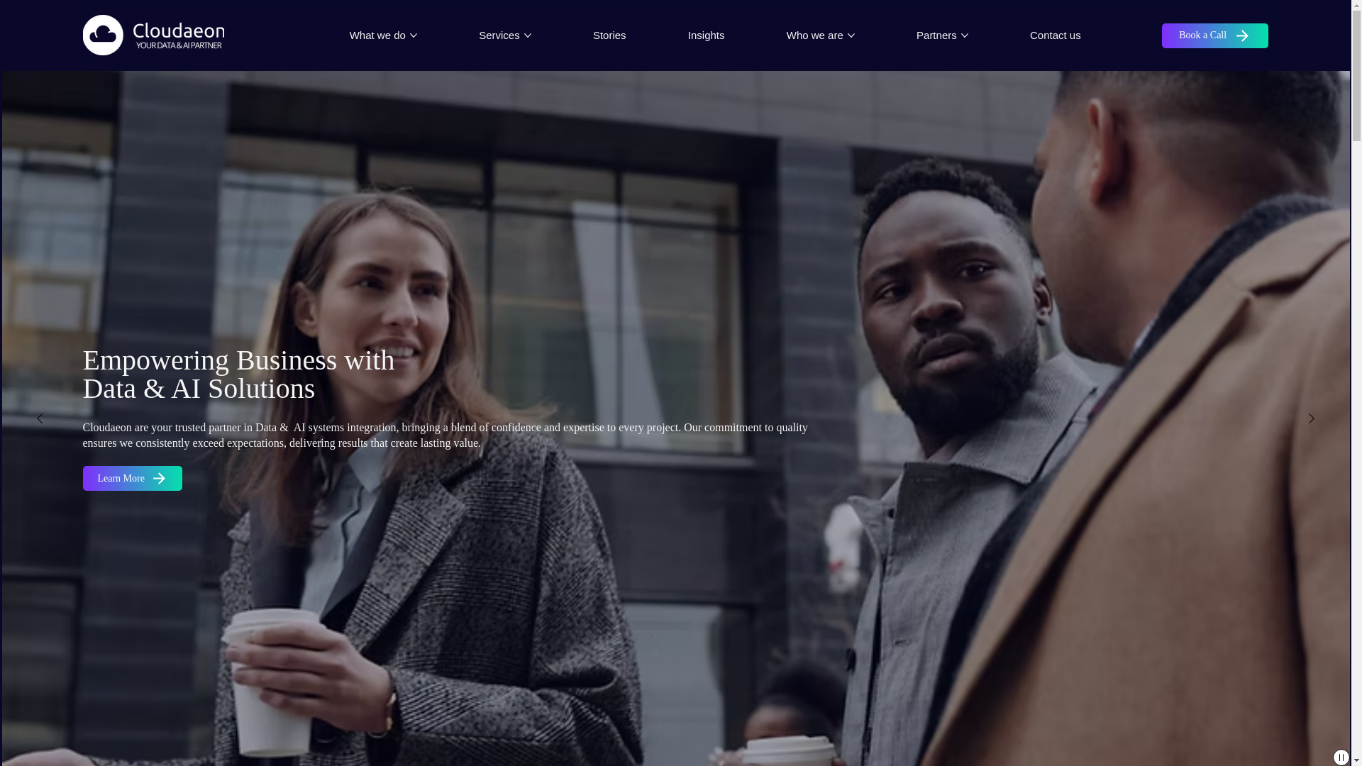 website screenshot of https://cloudaeon.solutions/