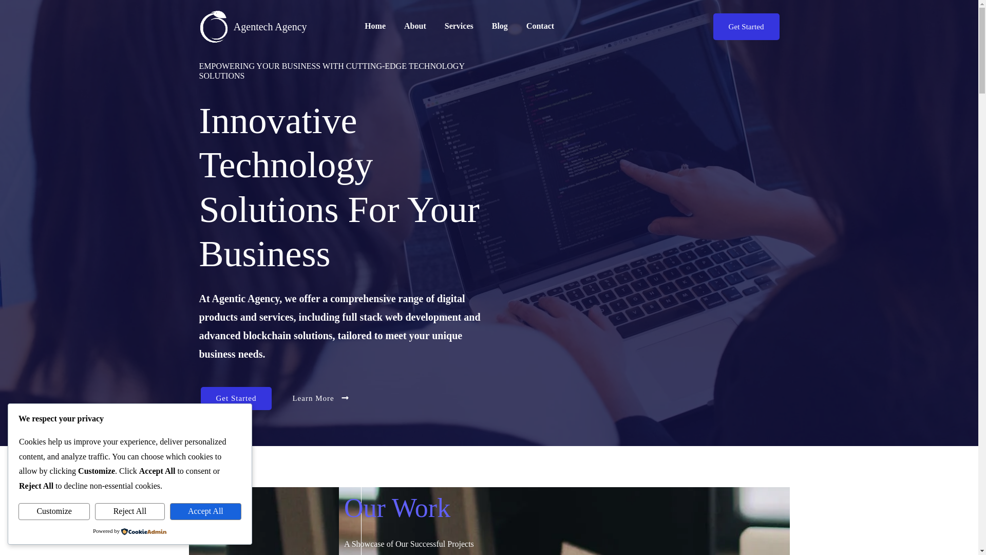 website screenshot of https://agentech.agency/