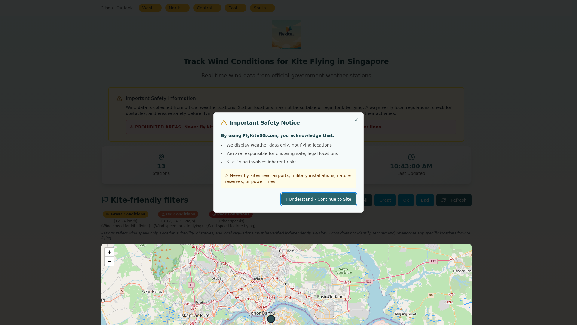 website screenshot of https://flykitesg.com/