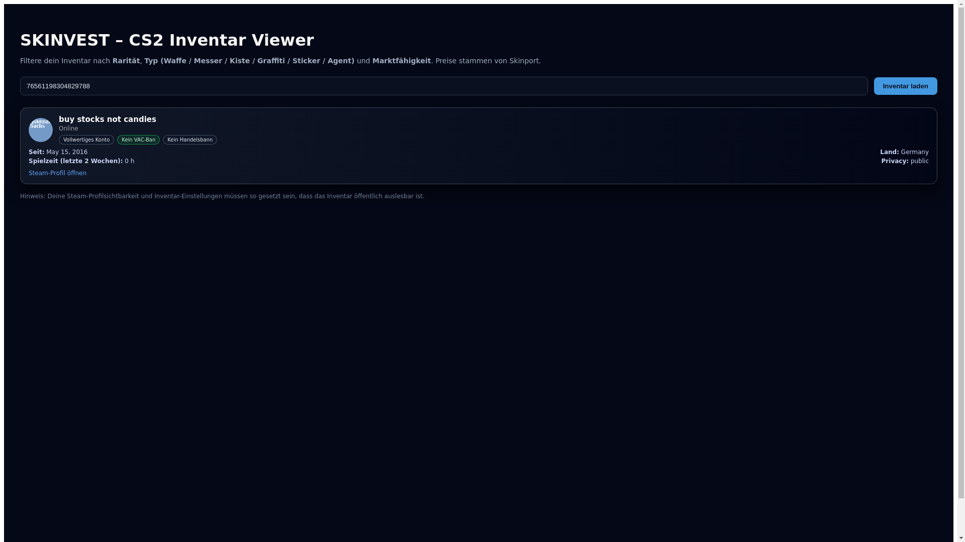 website screenshot of https://buyskinsnotcandies.com/