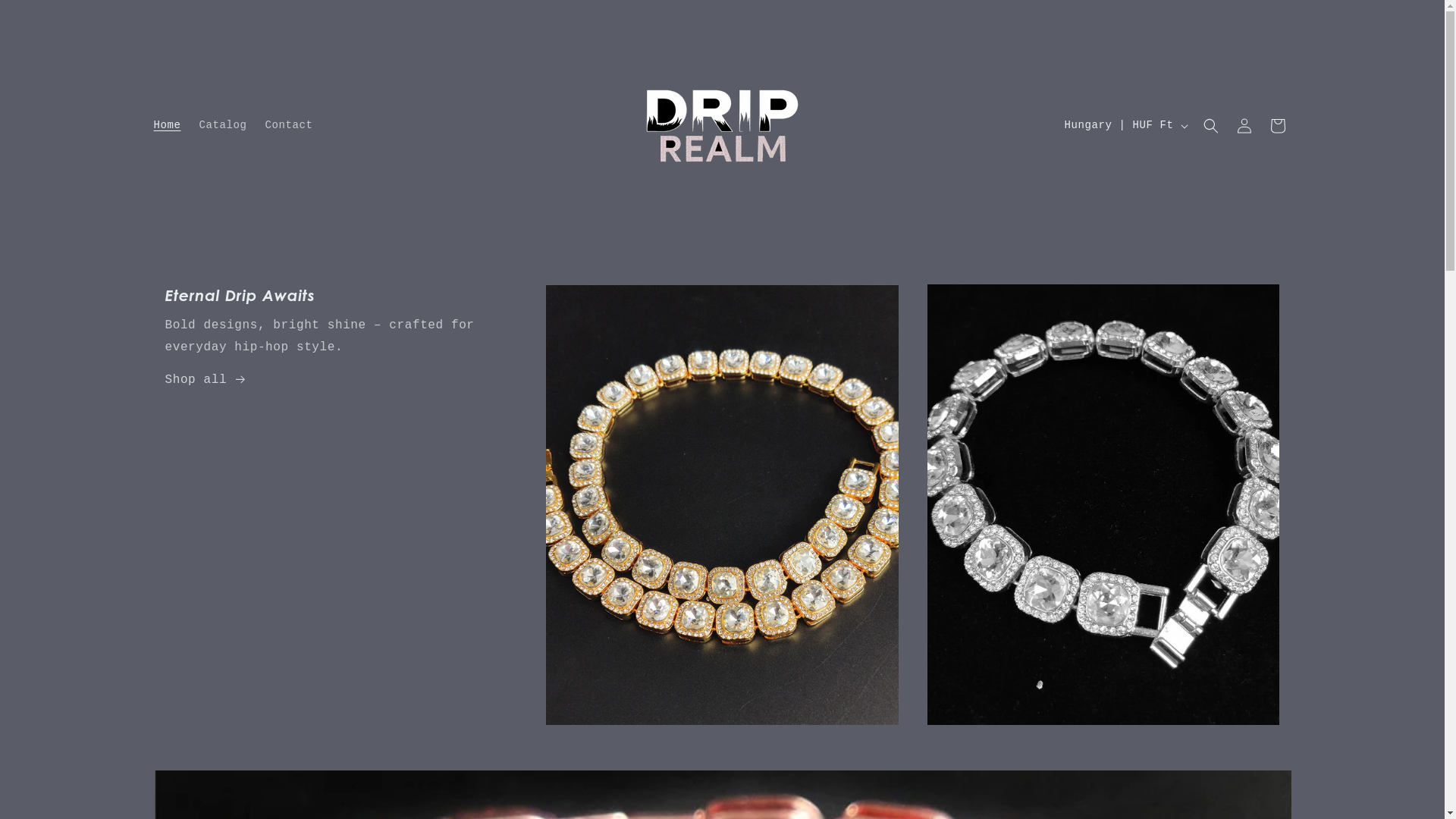 website screenshot of https://driprealmstore.com/