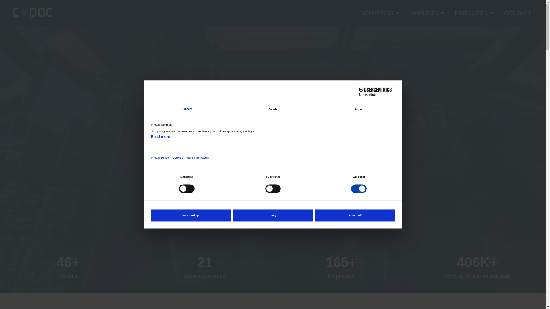 website screenshot of https://cpacsystems.se/