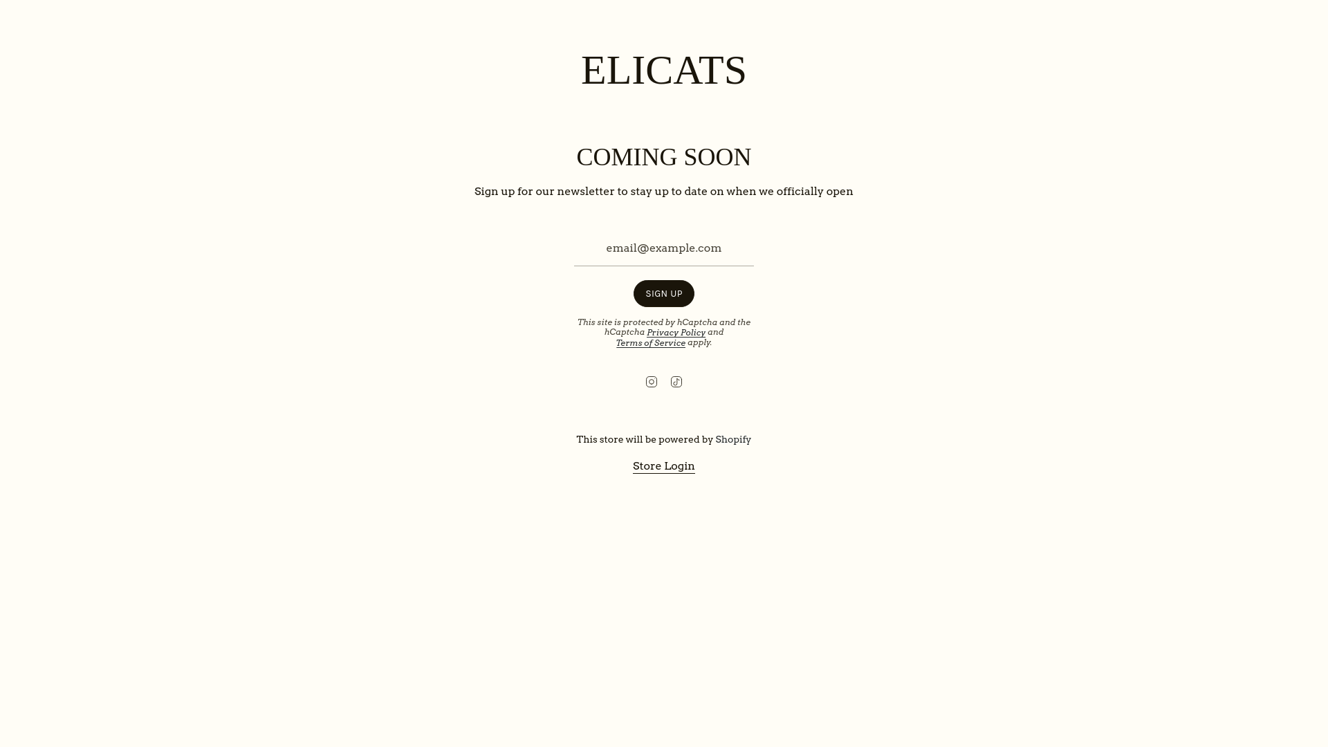 website screenshot of https://shopelicats.com/
