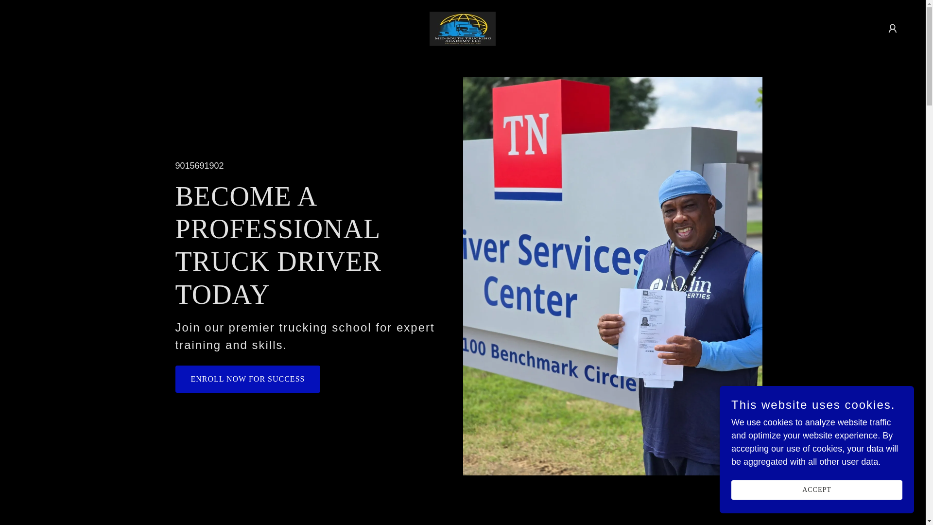 website screenshot of https://midsouthtruckingacademy.com/