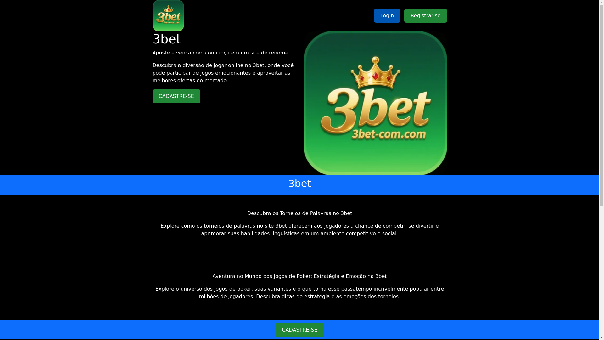 website screenshot of https://3bet-com.com/
