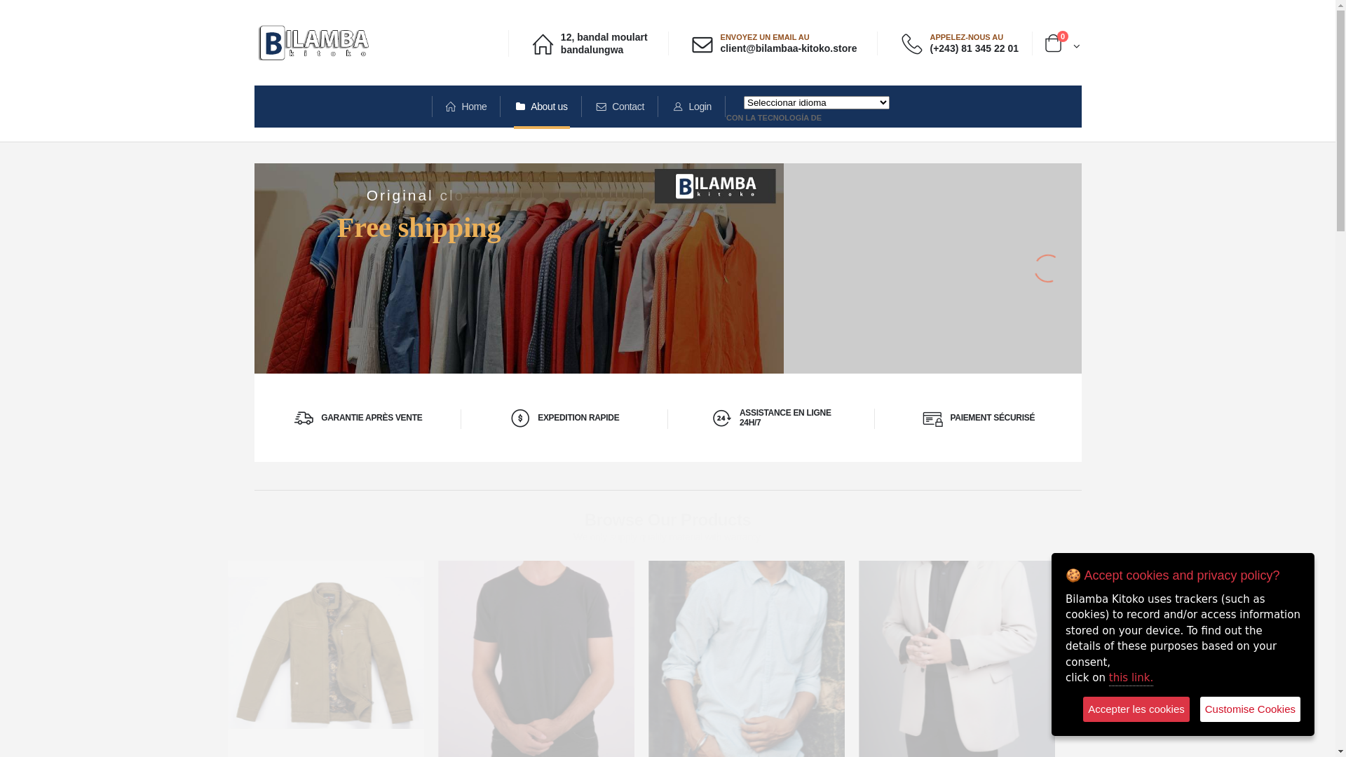 website screenshot of https://bilamba-kitokoo.shop/