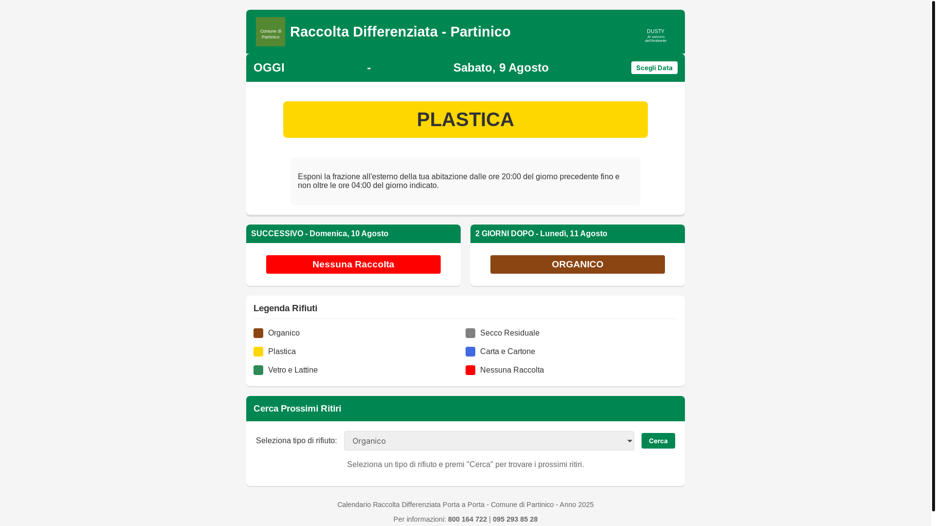 website screenshot of https://differenziata-partinico.pages.dev/