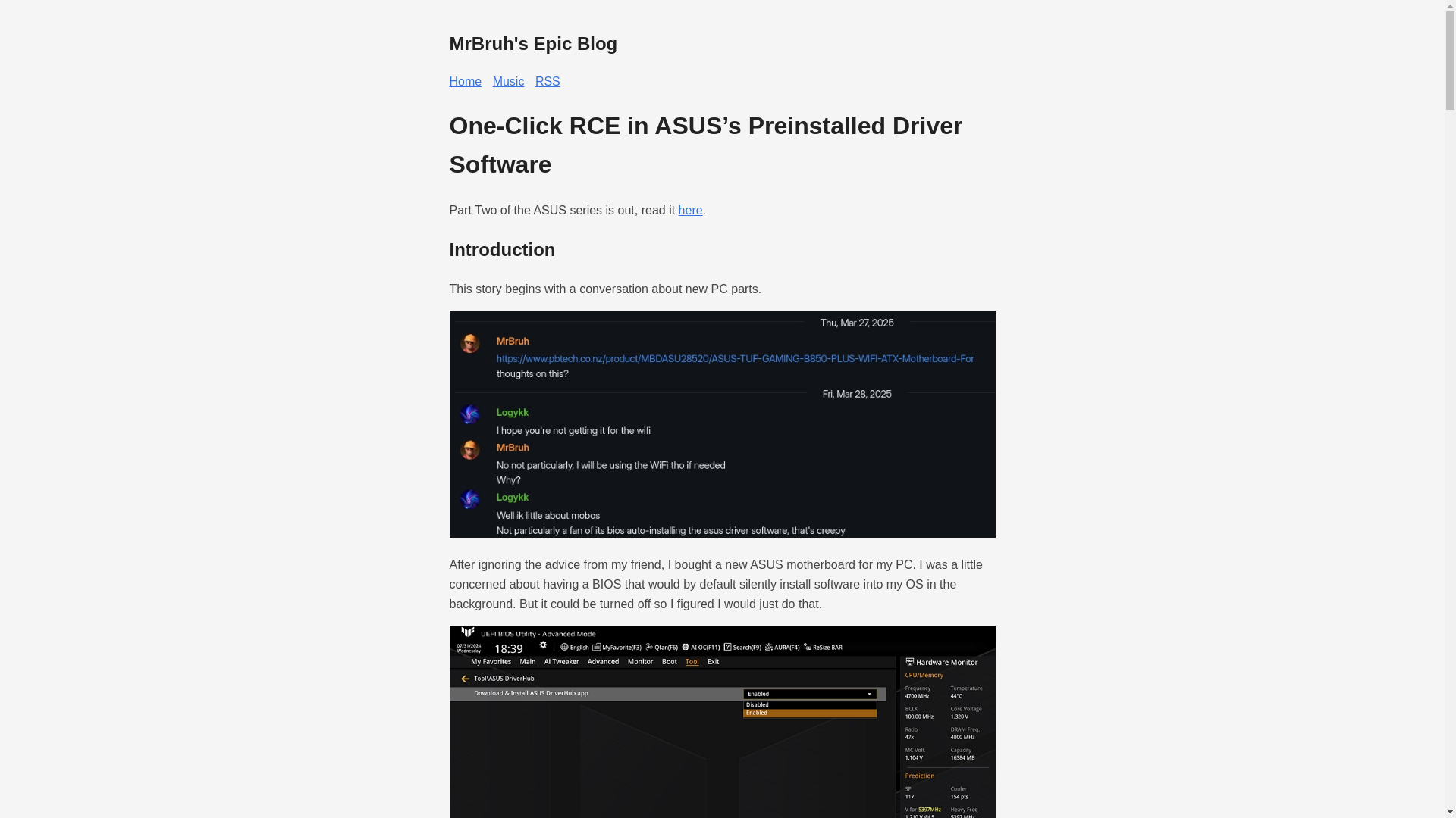 website screenshot of https://mrbruh.com/asusdriverhub/
